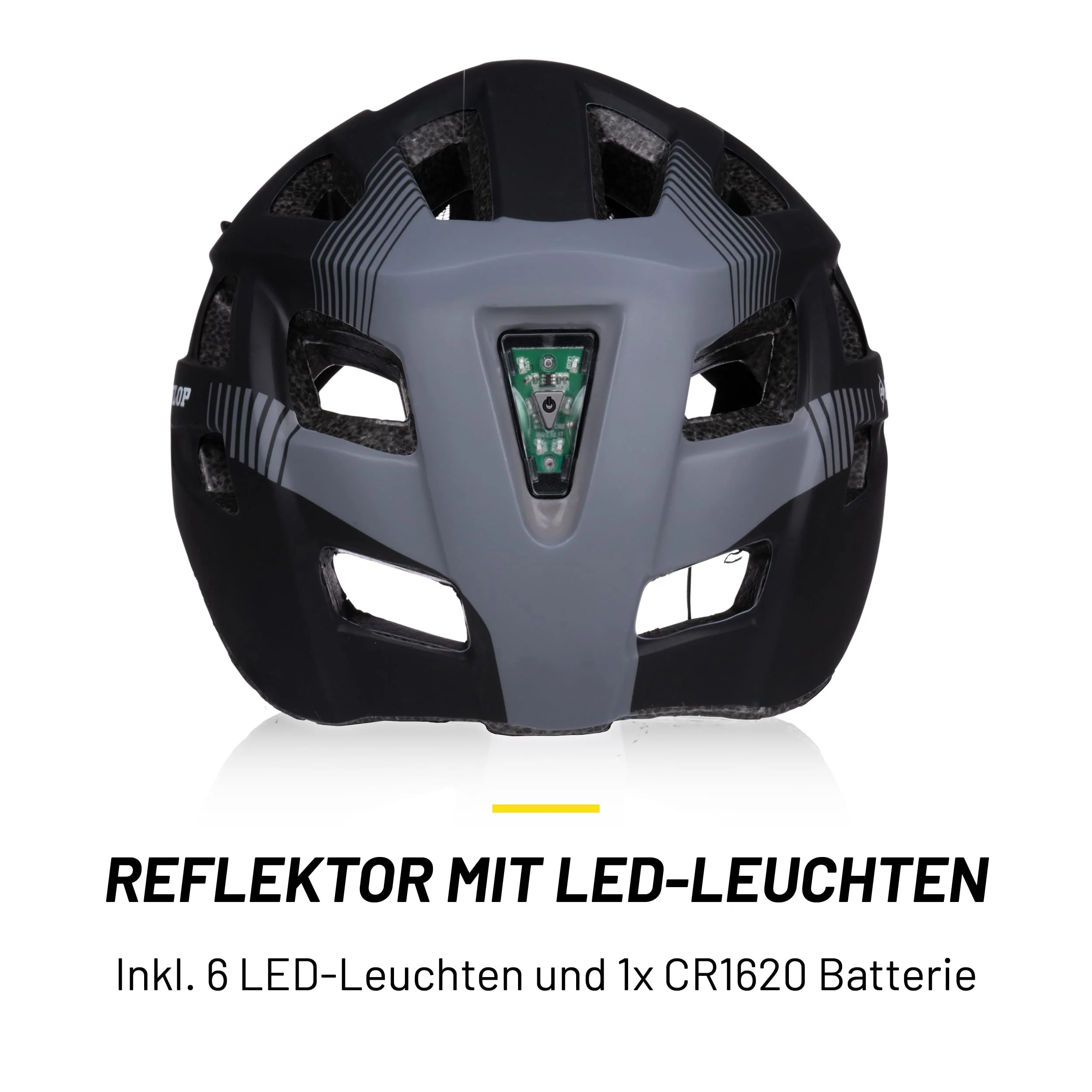 Dunlop Fahrradhelm mit Licht - Fahrradhelm Damen und Herren - Verstellbar von 55 bis 58 cm - Fahrrad Helm Größe M - mit LED-Beleuchtung - 3 Lichtmodi - Schwarz - Image 3