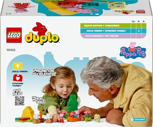 DUPLO Peppa Pig Campingausflug mit Papa Wutz – Montessori Spielzeug für Mädchen & Jungen ab 2 Jahren – inkl. Zelt, Kanu, Lagerfeuer und 2 Figuren – Fördert Motorik & Farberkennung – Geschenk - 10452 - Image 2