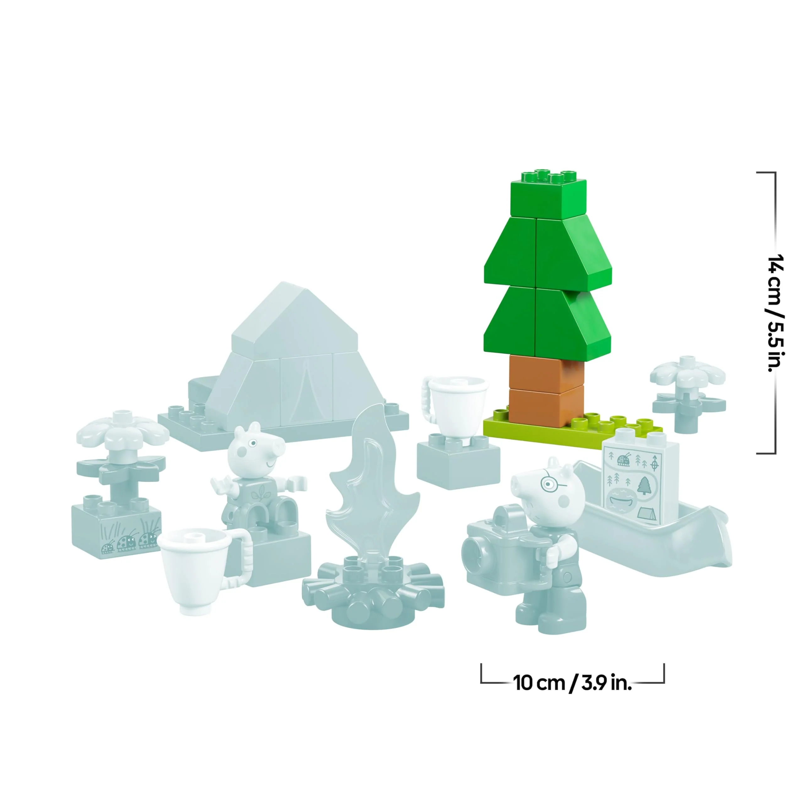 DUPLO Peppa Pig Campingausflug mit Papa Wutz – Montessori Spielzeug für Mädchen & Jungen ab 2 Jahren – inkl. Zelt, Kanu, Lagerfeuer und 2 Figuren – Fördert Motorik & Farberkennung – Geschenk - 10452 - Image 5
