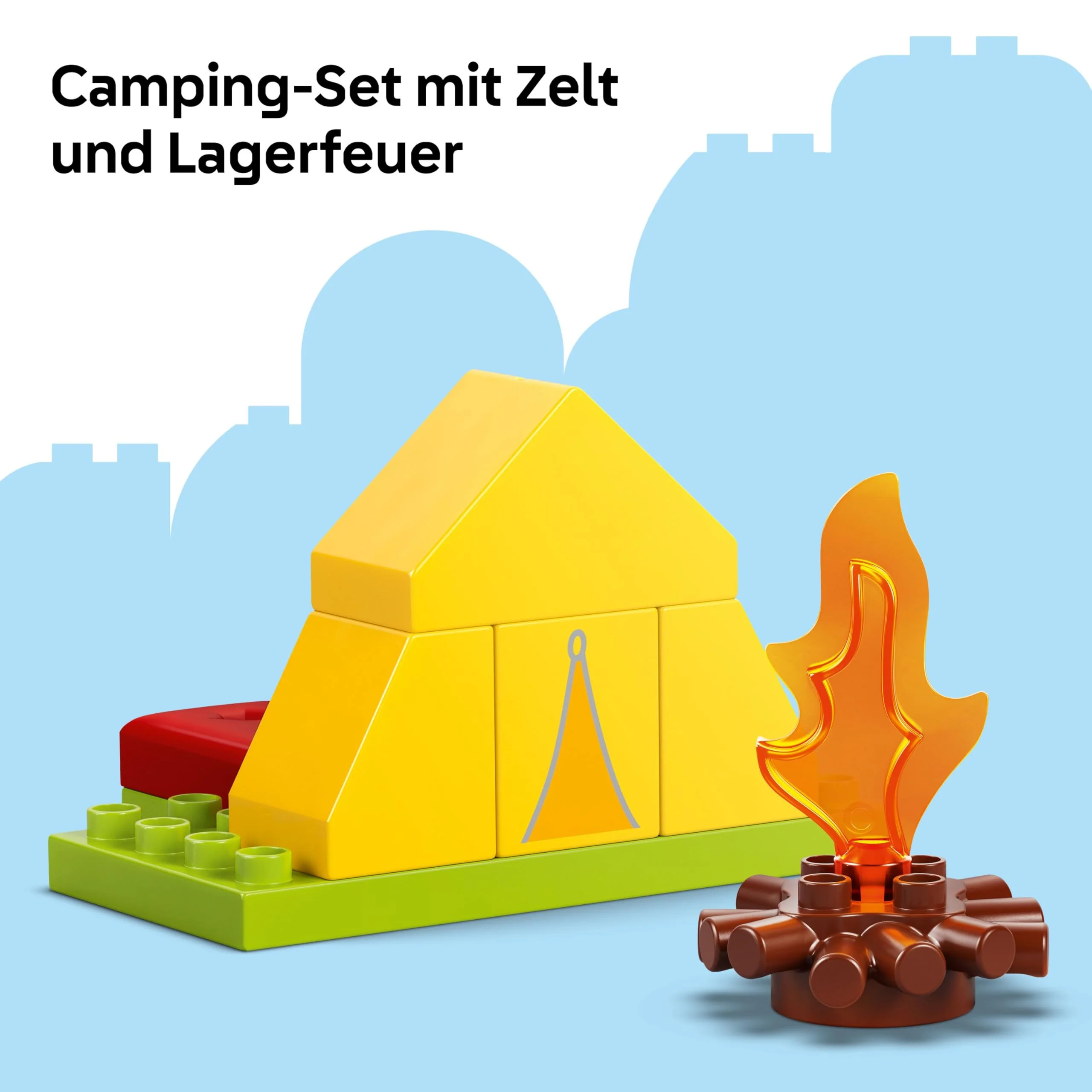 DUPLO Peppa Pig Campingausflug mit Papa Wutz – Montessori Spielzeug für Mädchen & Jungen ab 2 Jahren – inkl. Zelt, Kanu, Lagerfeuer und 2 Figuren – Fördert Motorik & Farberkennung – Geschenk - 10452 - Image 8