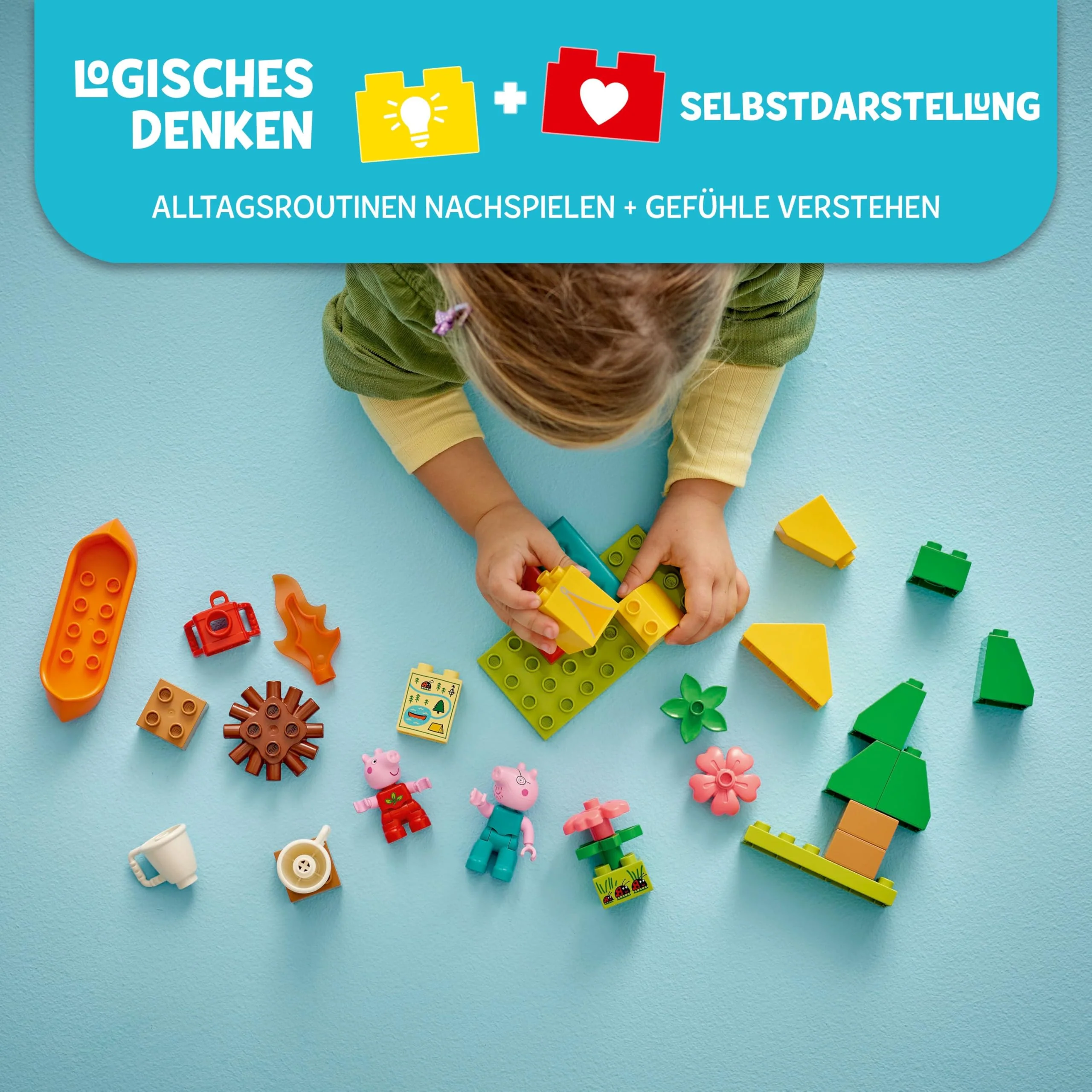 DUPLO Peppa Pig Campingausflug mit Papa Wutz – Montessori Spielzeug für Mädchen & Jungen ab 2 Jahren – inkl. Zelt, Kanu, Lagerfeuer und 2 Figuren – Fördert Motorik & Farberkennung – Geschenk - 10452 - Image 9
