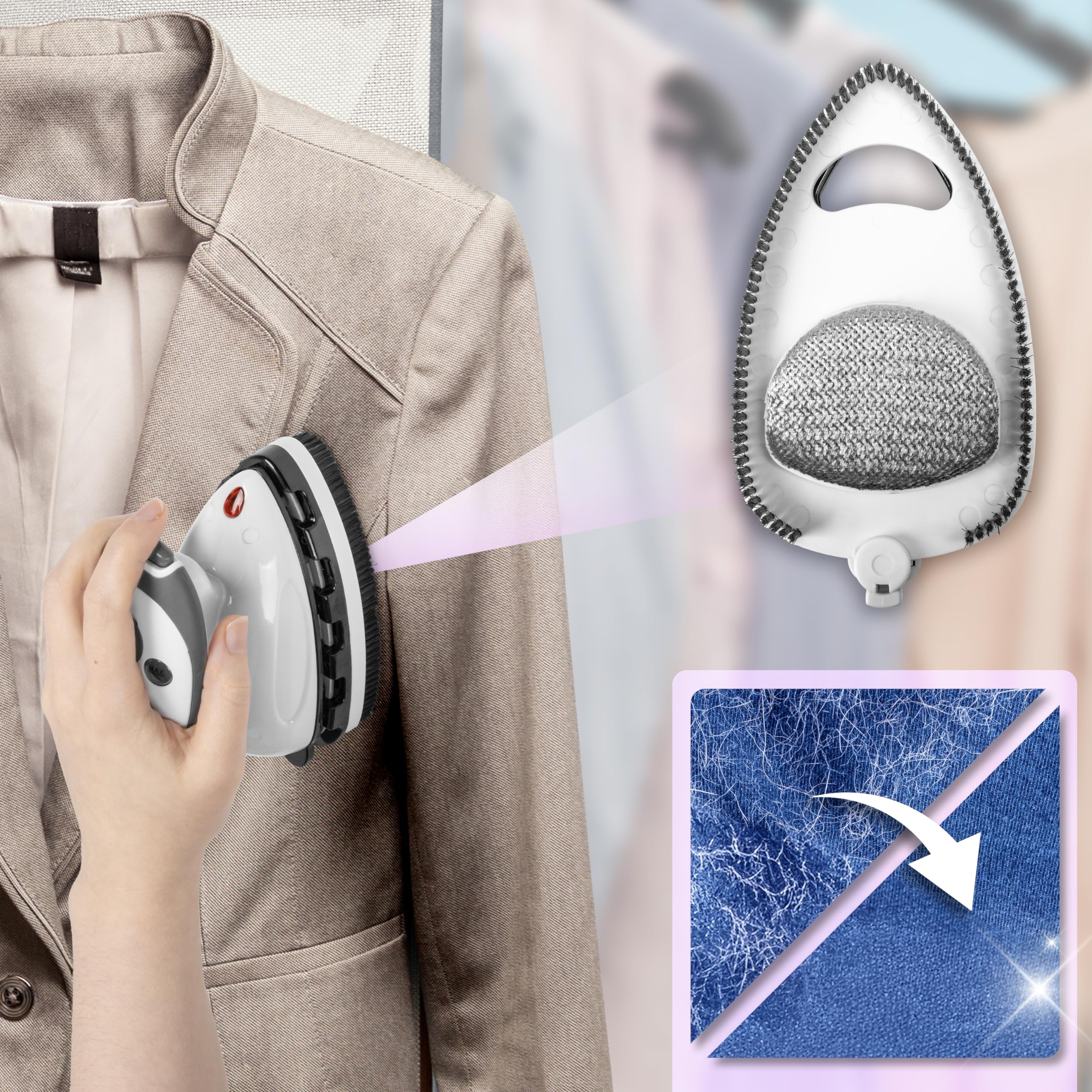 Duronic SI2 WE Mini Reisebügeleisen, 375W Mini Bügeleisen, Dampfbügeleisen 50ml Wassertank, kleines Reisebügeleisen dampf, Handbügeleisen Keramikfläche, für Kleidung nähen, travel iron weiß - Image 4