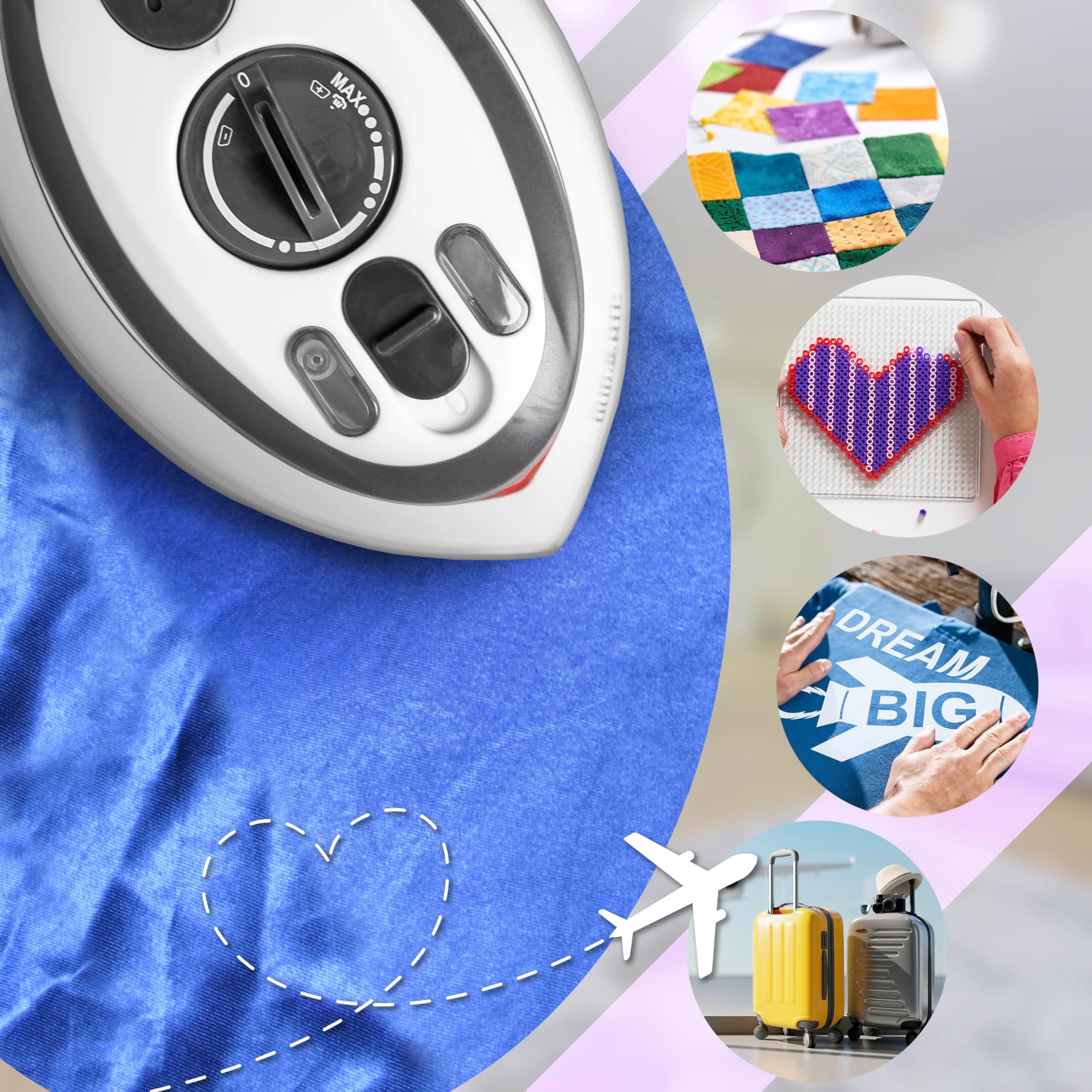 Duronic SI3 WE Mini Reisebügeleisen, 400W Mini Bügeleisen, Dampfbügeleisen 35ml Wassertank, kleines Reisebügeleisen dampf, Handbügeleisen Keramikfläche, für Kleidung nähen, 2 Betriebsspannungen - Image 2