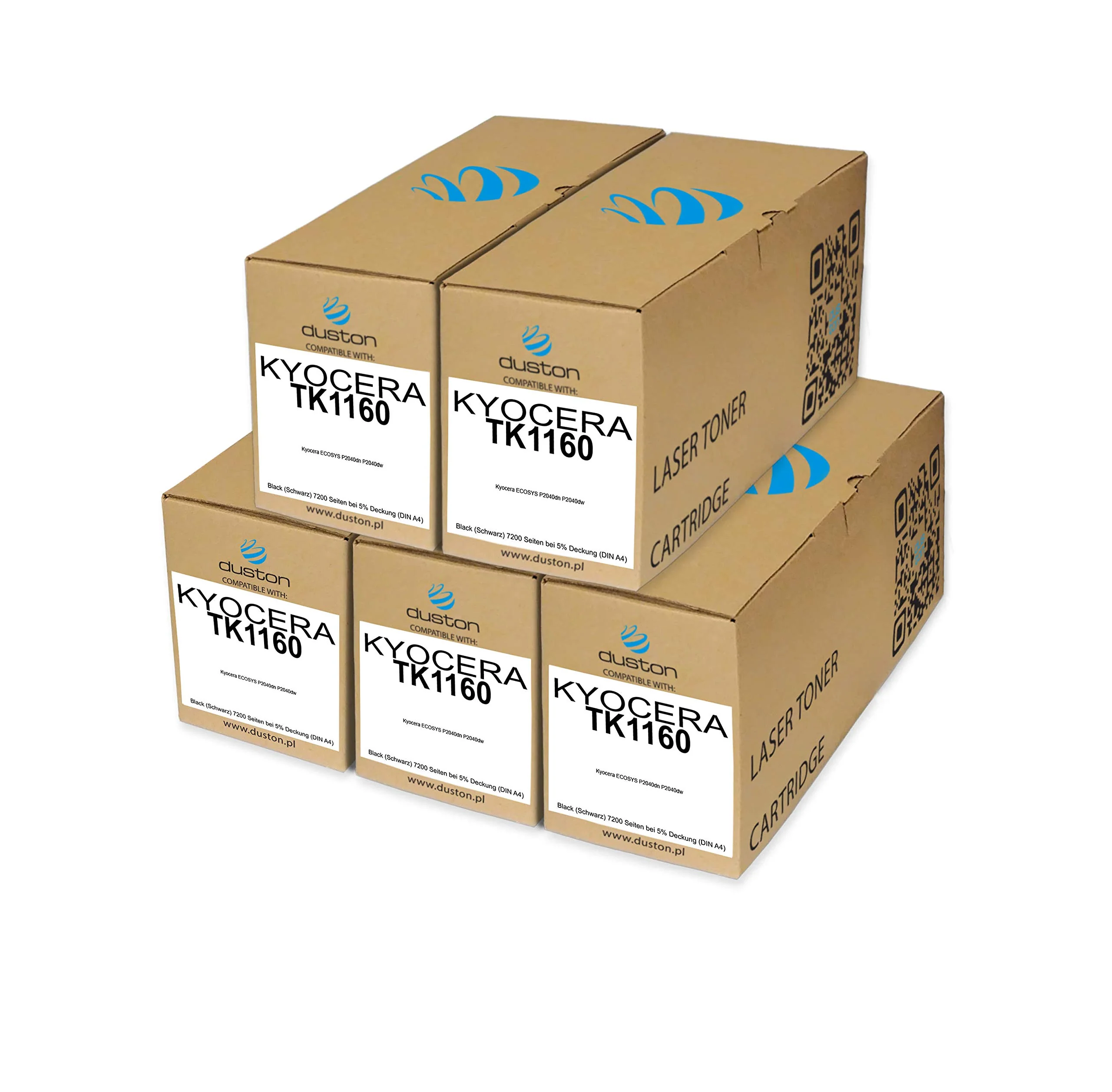 duston 5X TK1160, TK-1160 Schwarz Toner kompatibel zu Kyocera ECOSYS P2040dn P2040dw - Image 8