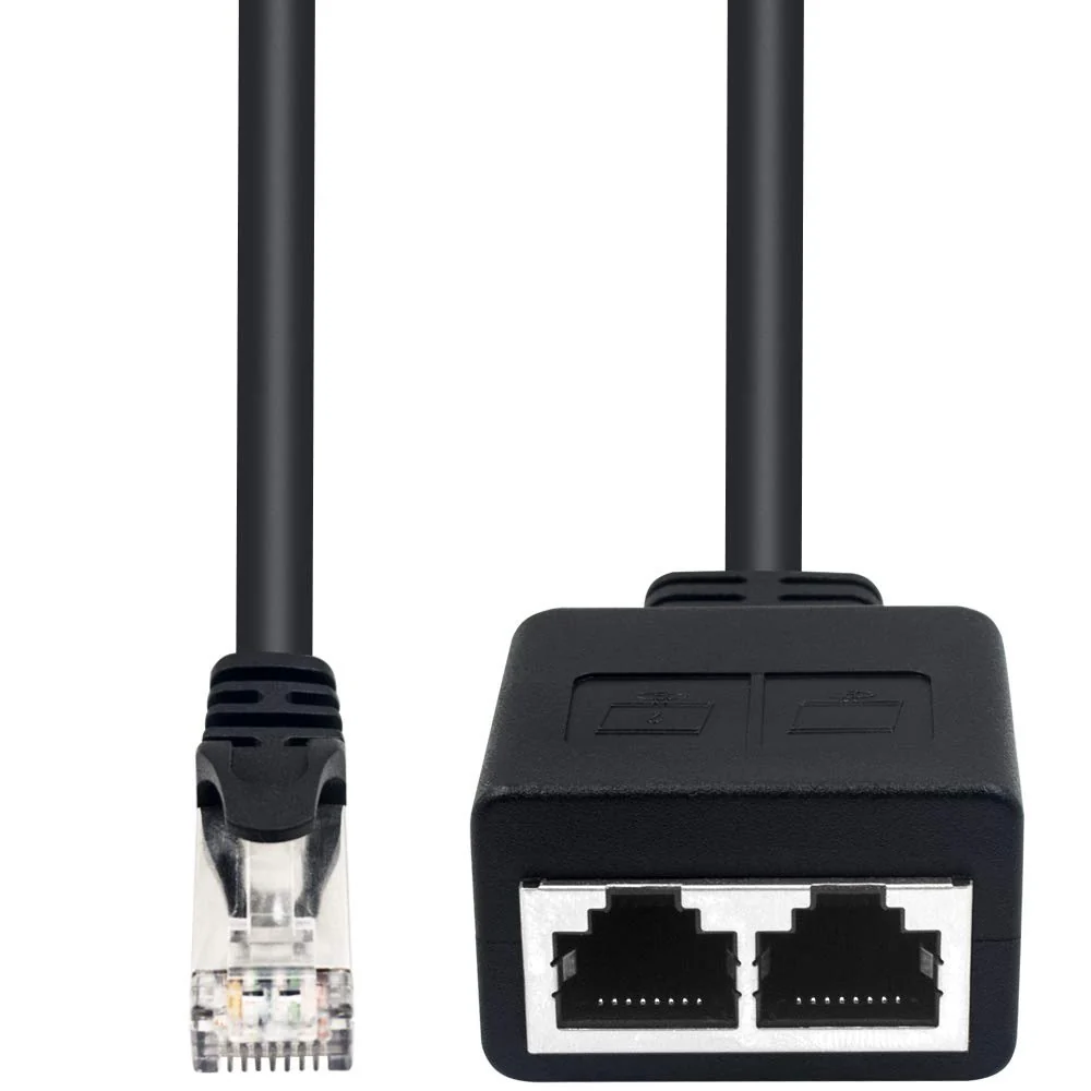 Duttek LAN Splitter, RJ45 LAN verteiler 1 auf 2, 1 männlich zu 2 weiblich Adapter für Ethernet CAT 5/CAT 6 LAN Ethernet Kabel Extender Netzwerk Adapter Stecker (1 Paar) - Image 2