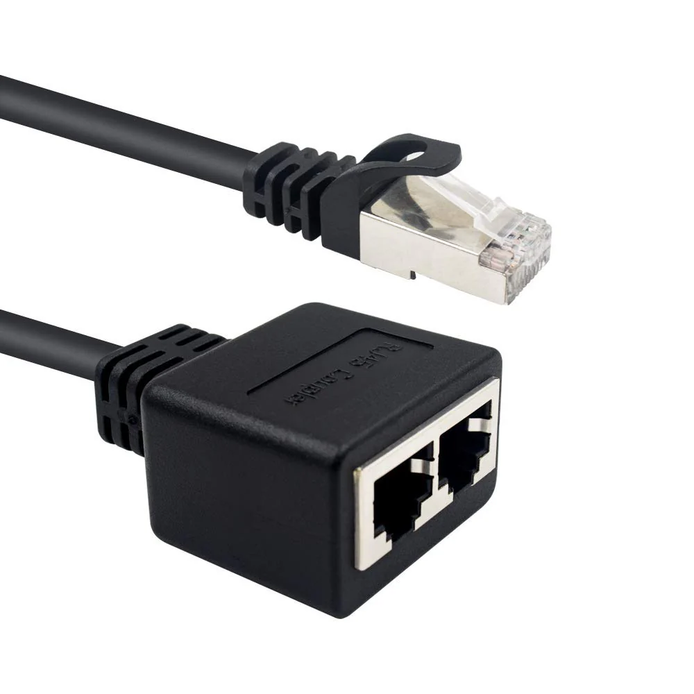 Duttek LAN Splitter, RJ45 LAN verteiler 1 auf 2, 1 männlich zu 2 weiblich Adapter für Ethernet CAT 5/CAT 6 LAN Ethernet Kabel Extender Netzwerk Adapter Stecker (1 Paar) - Image 3