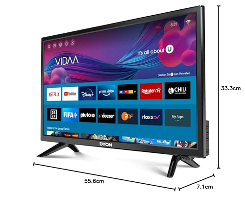 DYON Movie Smart 24 VX 60 cm (24 Zoll) Fernseher (HD Smart TV, HD Triple Tuner (DVB-C/-S2/-T2), App Store, Prime Video, Netflix, YouTube, DAZN, Disney+) [Mod. 2023]… - Image 4