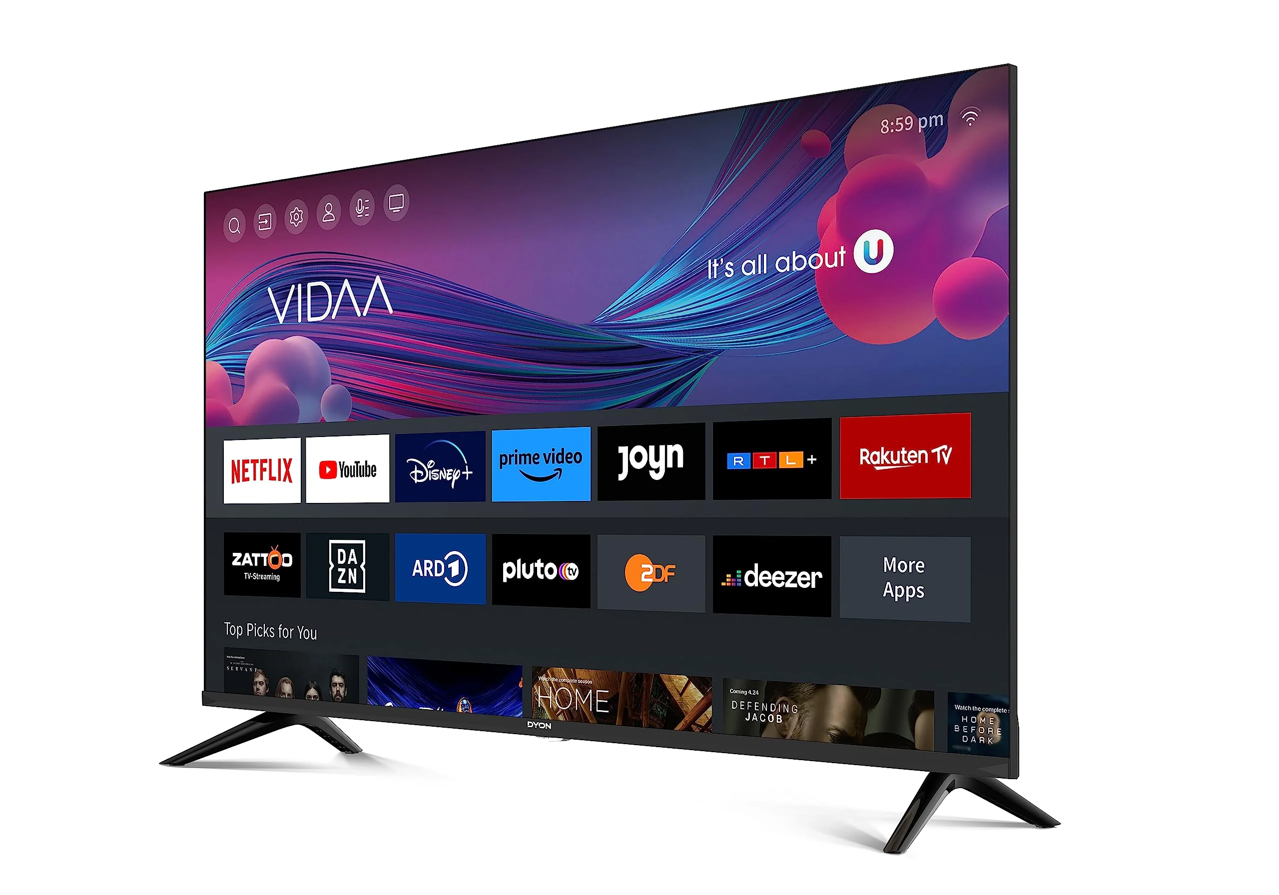 DYON Smart 40 VX-2 100 cm (40 Zoll) Fernseher (Full-HD TV, HD Triple Tuner (DVB-C/-S2/-T2), App Store, Prime Video, Netflix, YouTube, DAZN, Disney+) [Modelljahr 2023], Schwarz - Image 3