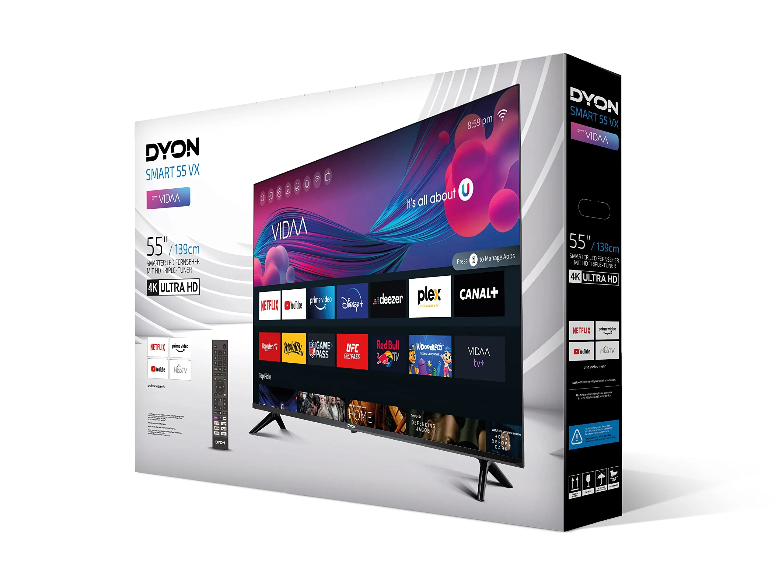 DYON Smart 55 VX 139 cm (55 Zoll) Fernseher (4K UHD Smart TV, HD Triple Tuner (DVB-C/-S2/-T2), App Store, Prime Video, Netflix, YouTube, DAZN, Disney+) [Mod. 2023] - Image 12
