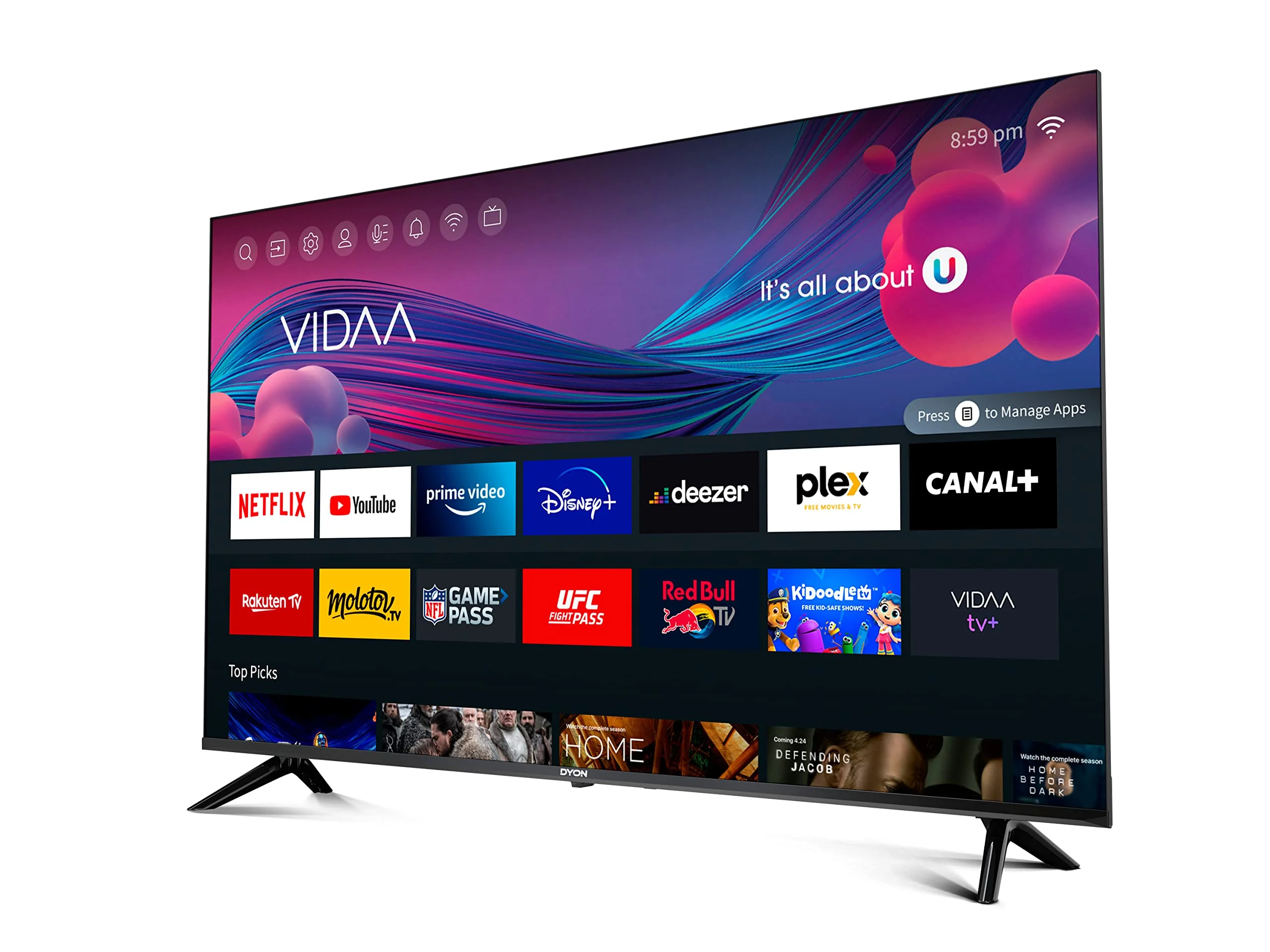 DYON Smart 55 VX 139 cm (55 Zoll) Fernseher (4K UHD Smart TV, HD Triple Tuner (DVB-C/-S2/-T2), App Store, Prime Video, Netflix, YouTube, DAZN, Disney+) [Mod. 2023] - Image 15