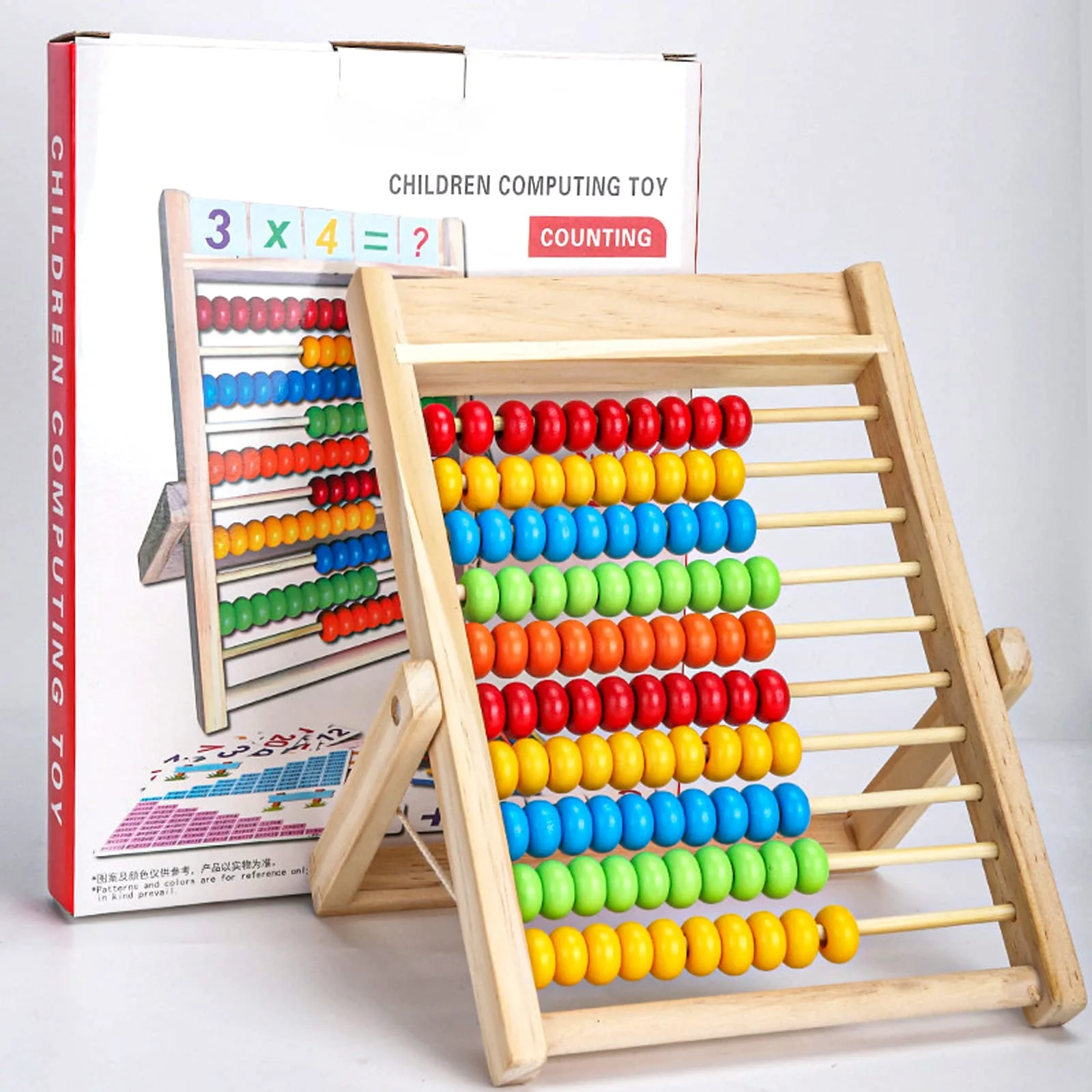 DYOUen Grundschule Rechenschieber 28 X 21CM Abakus für Kinder mit Zählstäben/Zahlenalphabetkarten Rechenrahmen Lernspielzeug, Pädagogisches Spielzeug Geschenk - Image 2