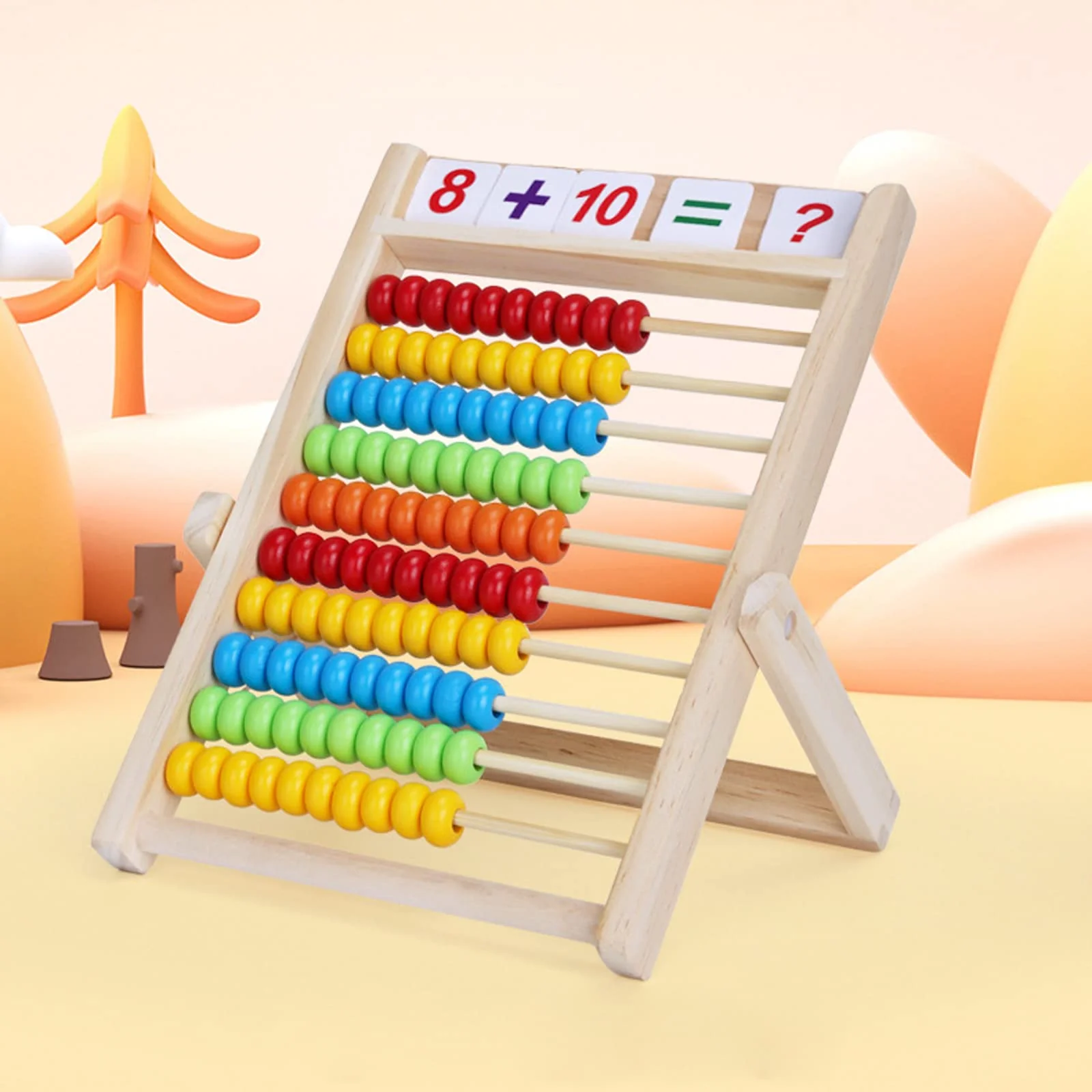 DYOUen Grundschule Rechenschieber 28 X 21CM Abakus für Kinder mit Zählstäben/Zahlenalphabetkarten Rechenrahmen Lernspielzeug, Pädagogisches Spielzeug Geschenk - Image 3