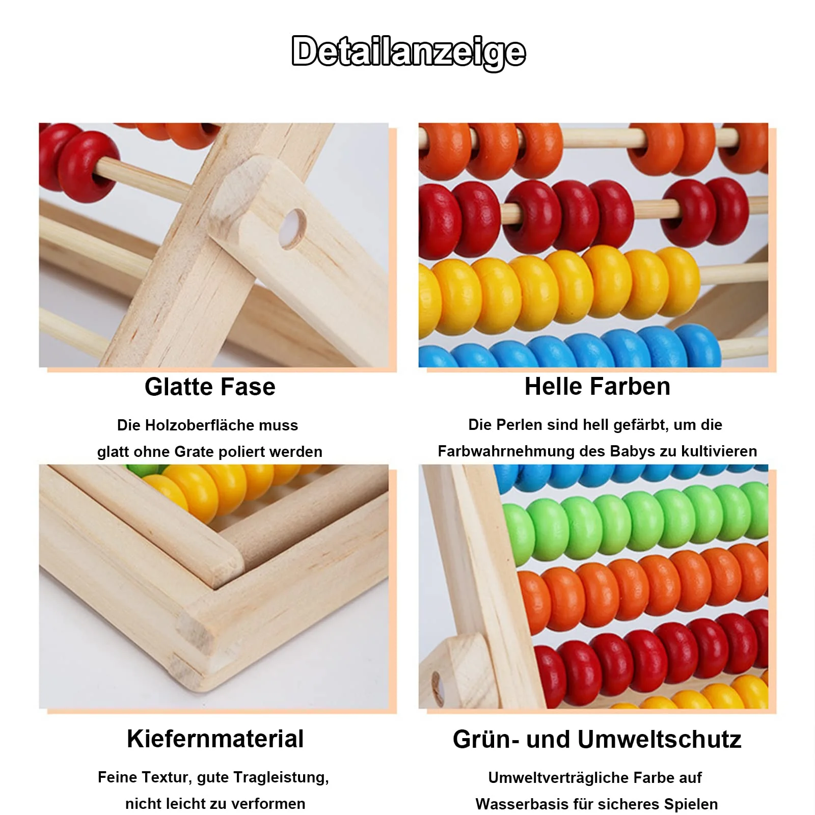DYOUen Grundschule Rechenschieber 28 X 21CM Abakus für Kinder mit Zählstäben/Zahlenalphabetkarten Rechenrahmen Lernspielzeug, Pädagogisches Spielzeug Geschenk - Image 6