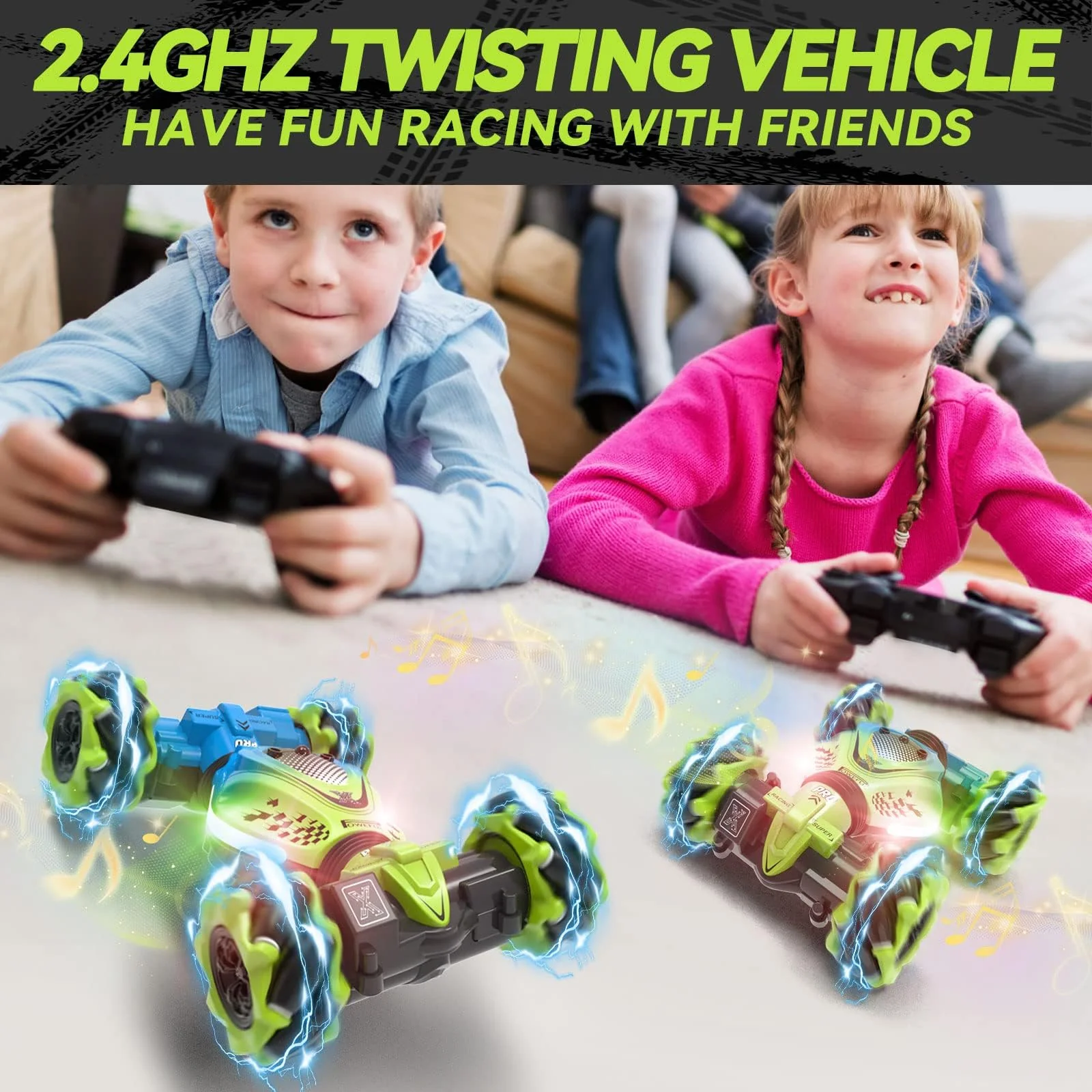 Dysaim Ferngesteuertes Auto RC Stunt Car Ferngesteuerte Auto mit Handsteuerung 2,4 GHz 4WD 360° Drehung Crawler Offroad 2 Akku Weihnachten Geschenk Spielzeug für Junge Mädchen ab 6 7 8 9 10 12 Jahre - Image 4