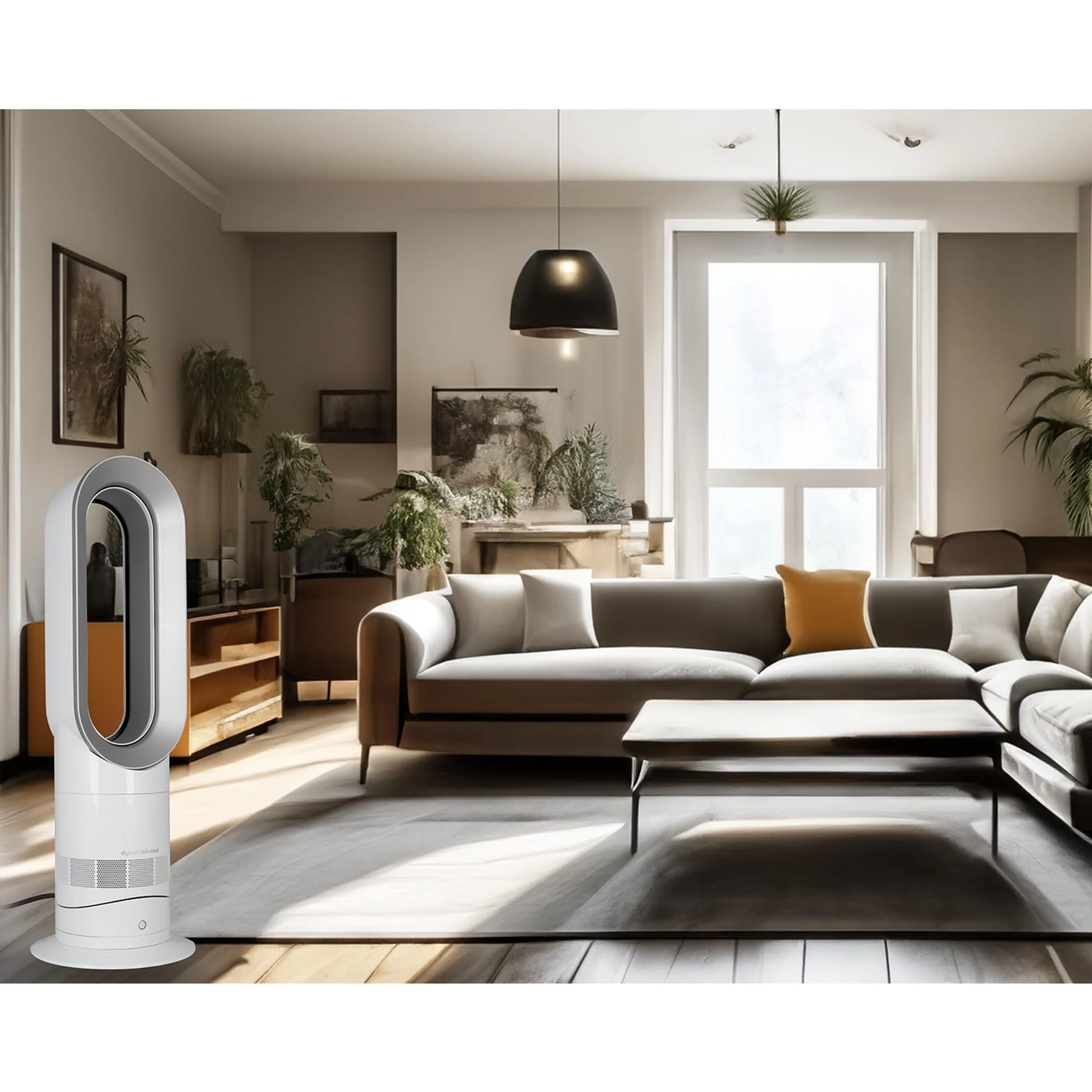 Dyson Hot+Cool Jet Focus AM09 - High Performance Cooling Fan and Fan Heater (White/Silver) - Image 2