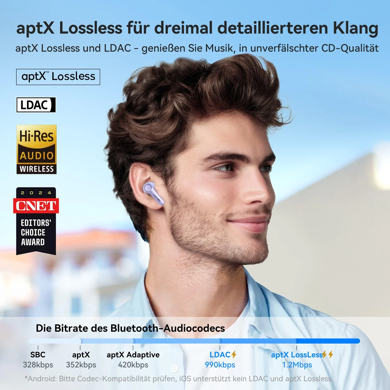 EarFun Air Pro 4 Bluetooth Kopfhörer mit Adaptive Hybride Geräuschunterdrückung, aptX Lossless, Hi-Res Audio, LDAC, 6 Mikrofone cVc 8.0 KI Anrufe, 52H Akku, Multipoint, Bluetooth 5.4, In Ear Detection - Image 14