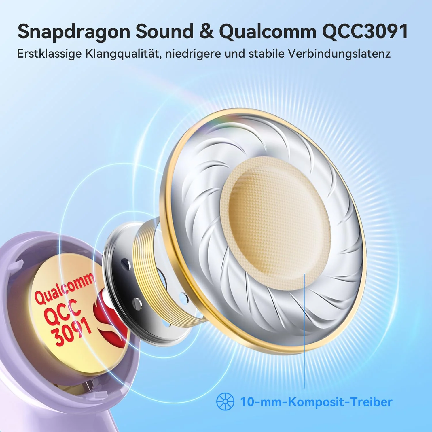 EarFun Air Pro 4 Bluetooth Kopfhörer mit Adaptive Hybride Geräuschunterdrückung, aptX Lossless, Hi-Res Audio, LDAC, 6 Mikrofone cVc 8.0 KI Anrufe, 52H Akku, Multipoint, Bluetooth 5.4, In Ear Detection - Image 15