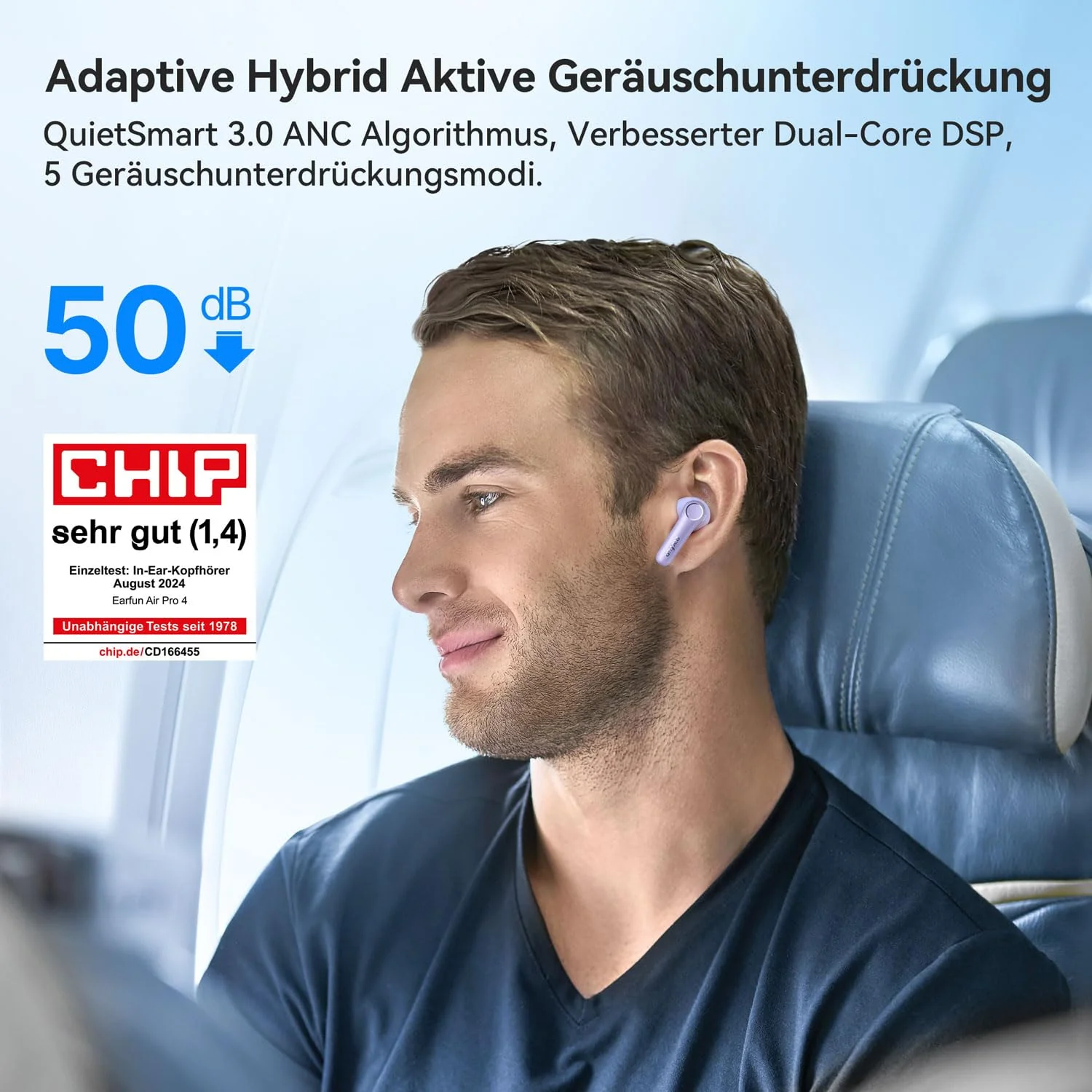 EarFun Air Pro 4 Bluetooth Kopfhörer mit Adaptive Hybride Geräuschunterdrückung, aptX Lossless, Hi-Res Audio, LDAC, 6 Mikrofone cVc 8.0 KI Anrufe, 52H Akku, Multipoint, Bluetooth 5.4, In Ear Detection - Image 16