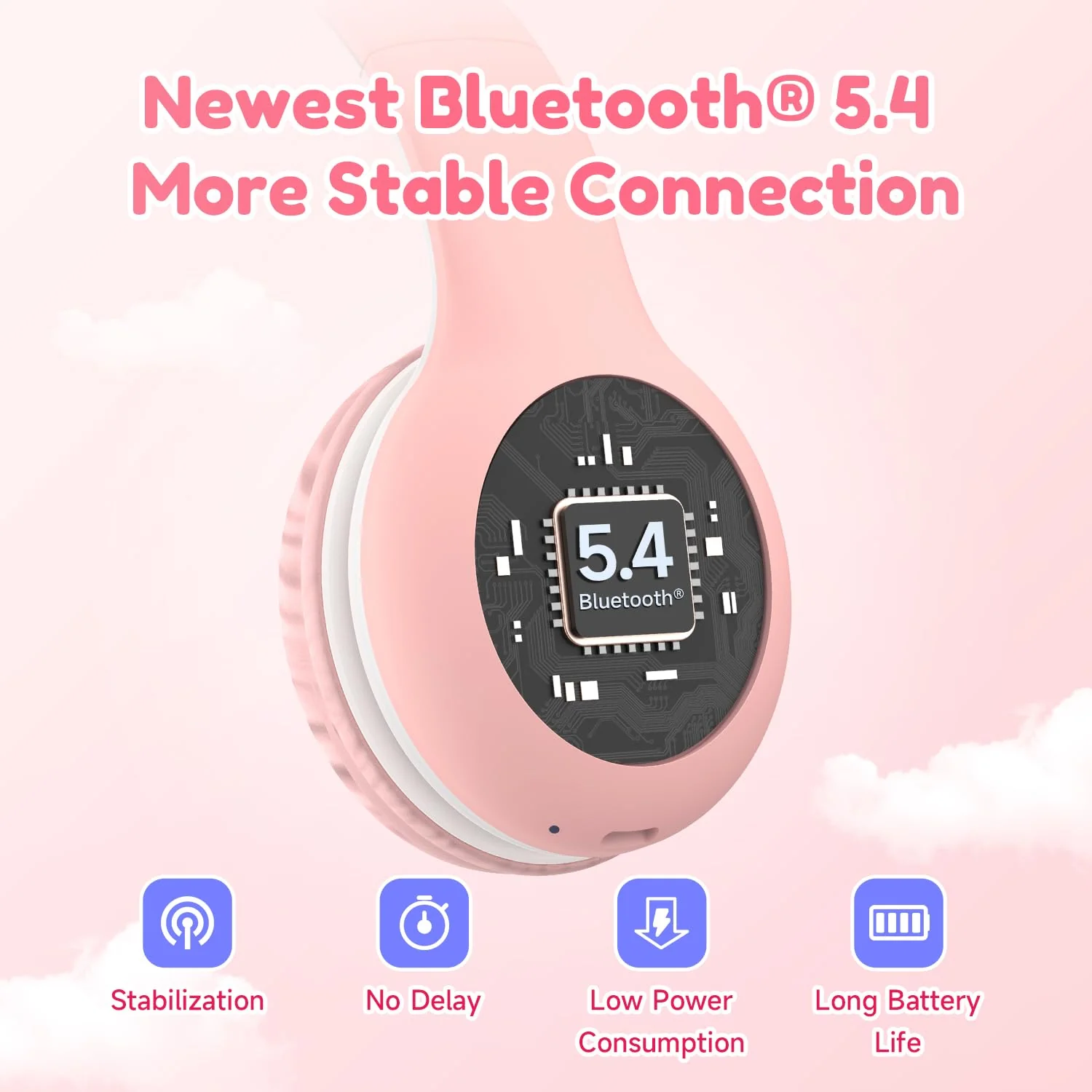 EarFun Bluetooth Kopfhörer Kinder [2er-Pack], 85/94dB Lautstärkeregelung, HiFi Sound, HD-Mikrofon, 40 Std Akku, Faltbare, Einstellbar, Kopfhörer Kabellos für Schule/Reise/PC, mit Sharing Splitter - Image 3