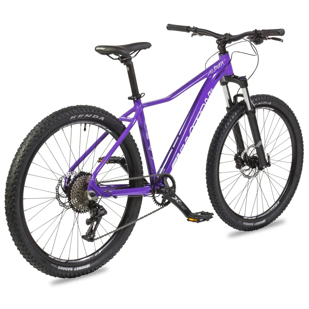 Eastern Bikes Alpaka 27,5" leichtes MTB-Mountainbike, 9-Gang, hydraulische Scheibenbremsen, Federgabel, in 3 Rahmengrößen Erhältlich (15", Lila) - Image 4