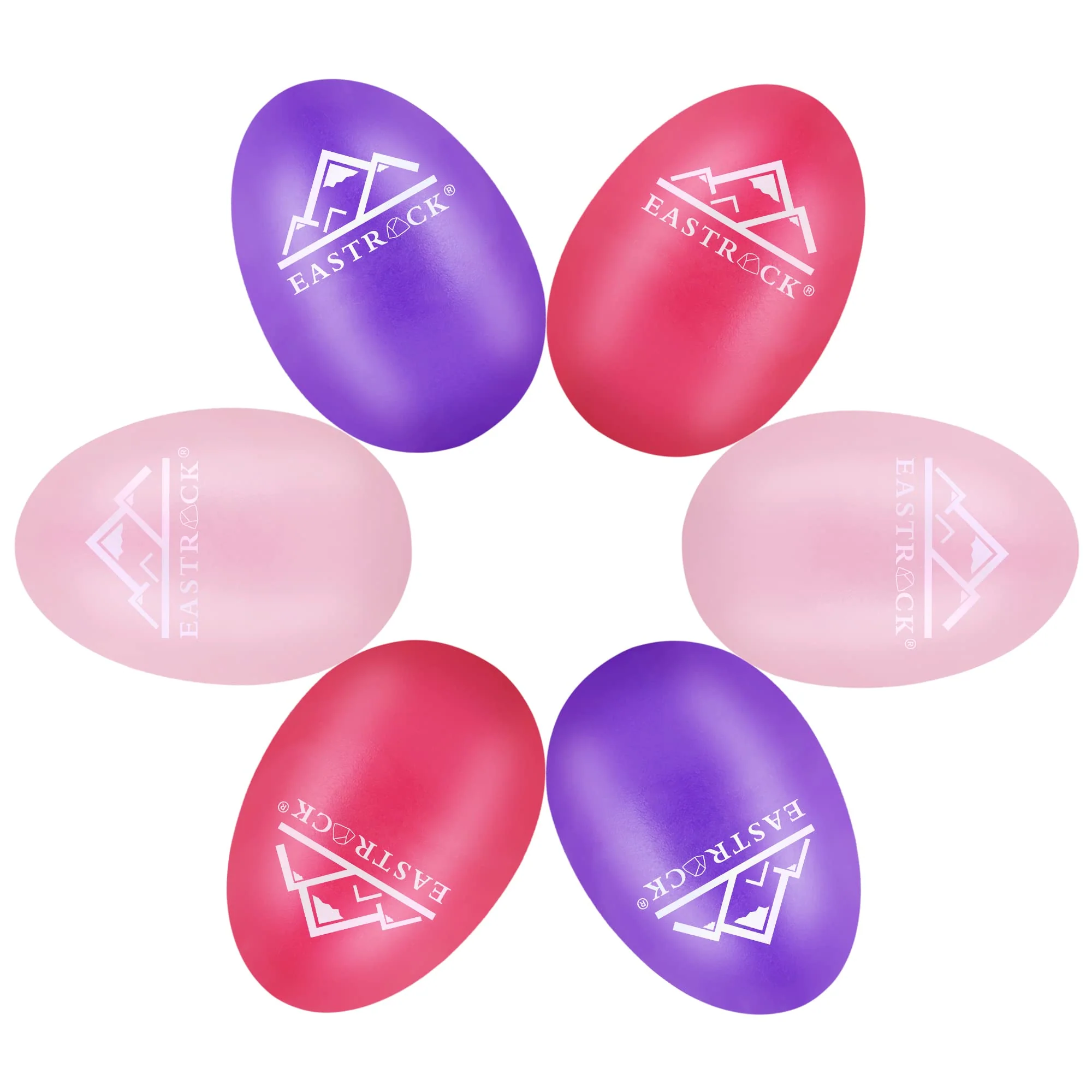 EASTROCK Egg Shaker Musik Percussion Klangeier Rhythmus Eier Set 6 Stück Geeignet für Berufstätige(Tiefrosa Lila Rosa)