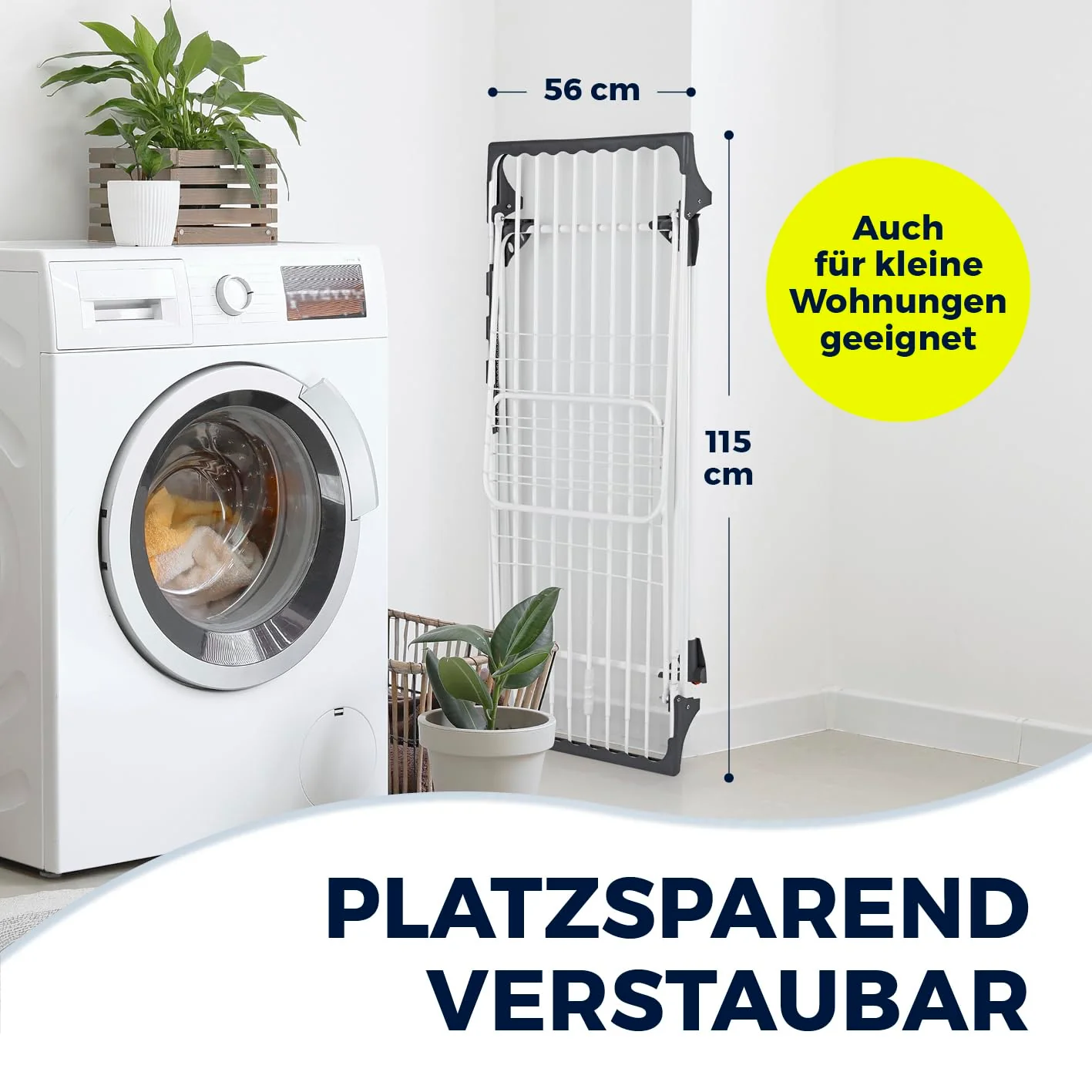 EASYmaxx Falt-Wäscheständer 2500 mit 25m Trockenlänge | XXL Wäscheständer Teleskop - ausziehbar bis 260cm | mit Rollen | Bettlaken & Handtücher stromlos drinnen und draußen trocknen - Image 10