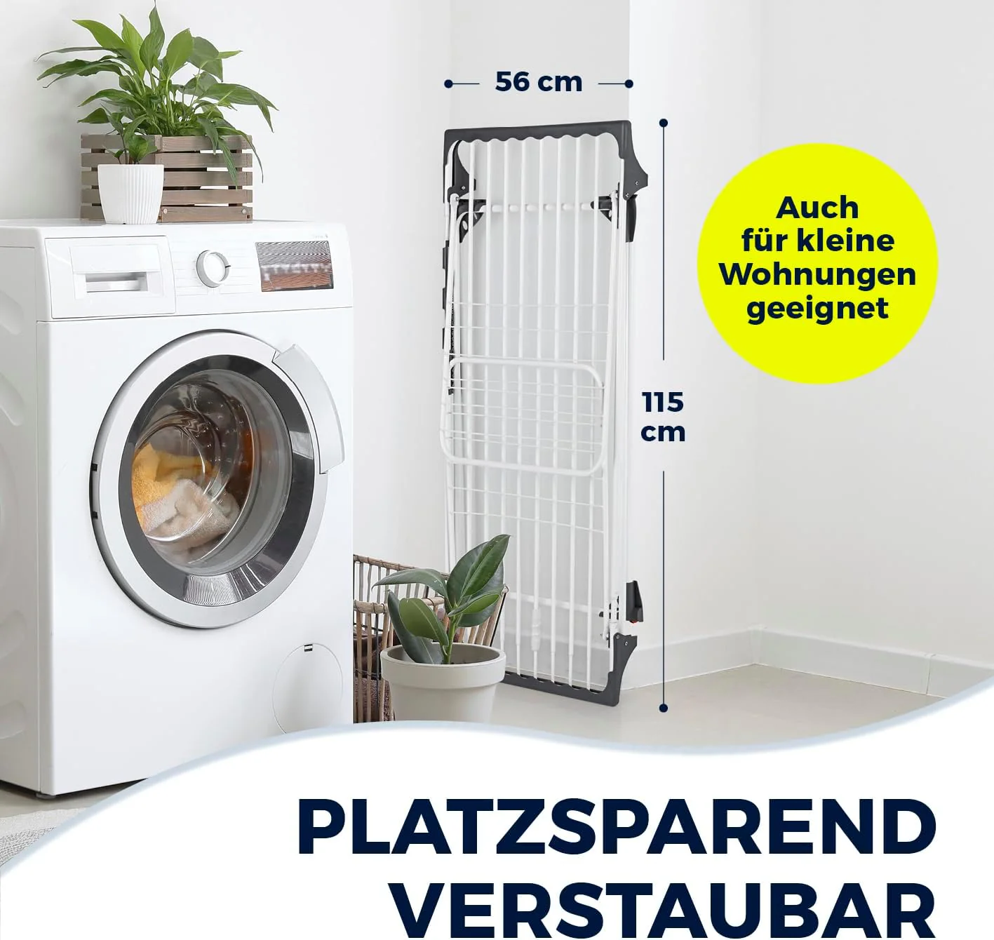 EASYmaxx Falt-Wäscheständer 2500 mit 25m Trockenlänge | XXL Wäscheständer Teleskop - ausziehbar bis 260cm | mit Rollen | Bettlaken & Handtücher stromlos drinnen und draußen trocknen - Image 12
