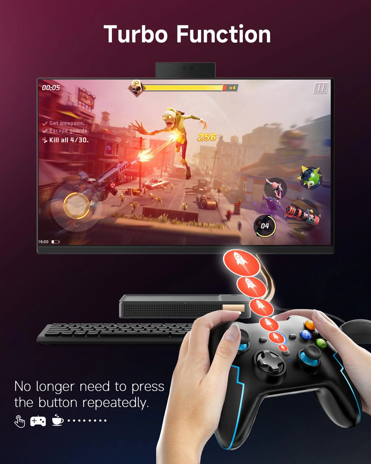 EasySMX PC Gamepad, Wireless Controller, Gaming Controller für PS3/PC(Windows XP/7/8/8.1/10/11)/Android TV-Box, Vista,Switch… - Image 4