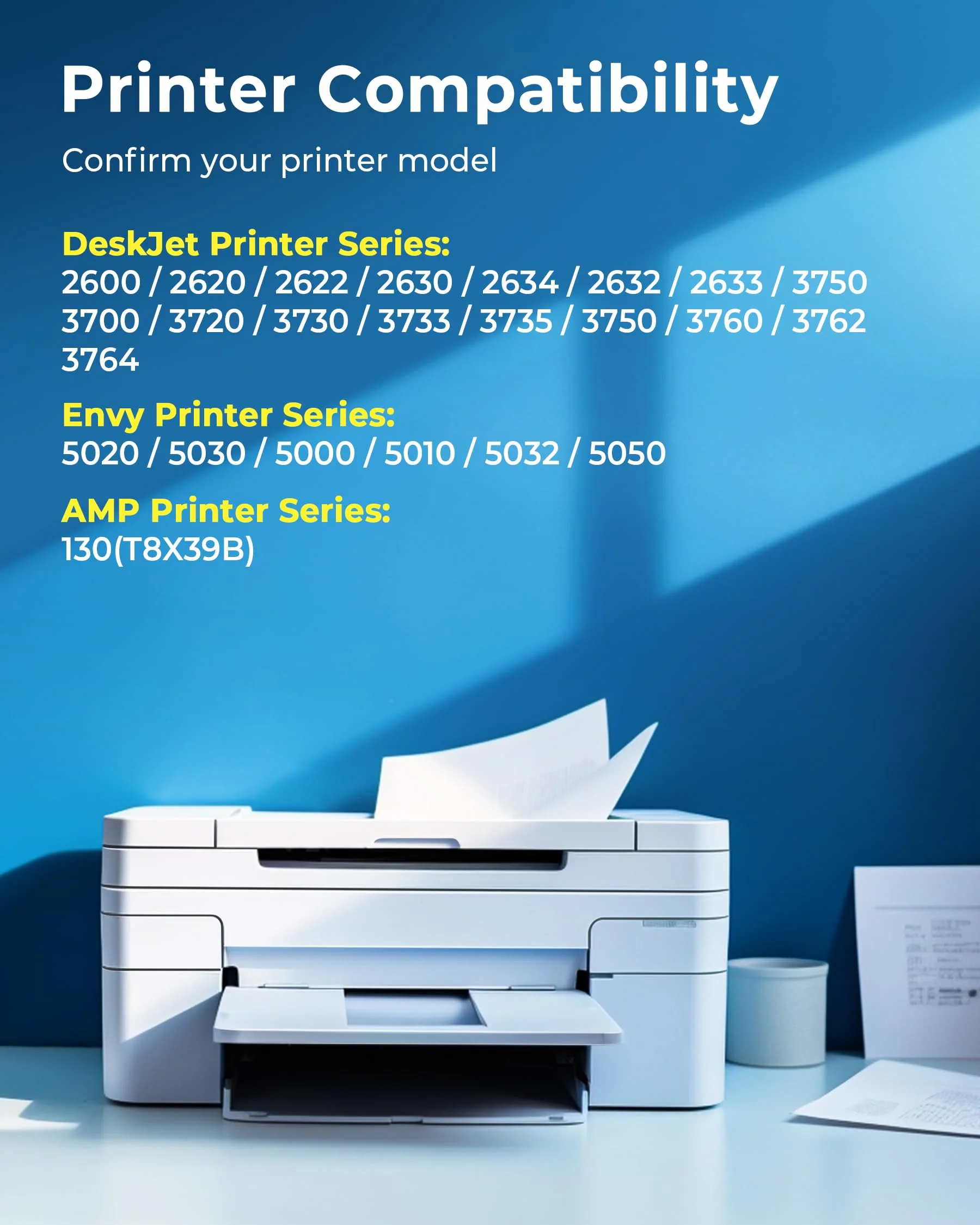 ECHALLENGE 304XL für HP 304 Druckerpatronen Ersatz 304 XL Multipack für HP Envy 5030 5032 5000 DeskJet 2600 2620 2630 3750 3760 5010 5032 3720 5020 3762 2633 3730 3733 (1Schwarz 1Farbe,2-Pack) - Image 2