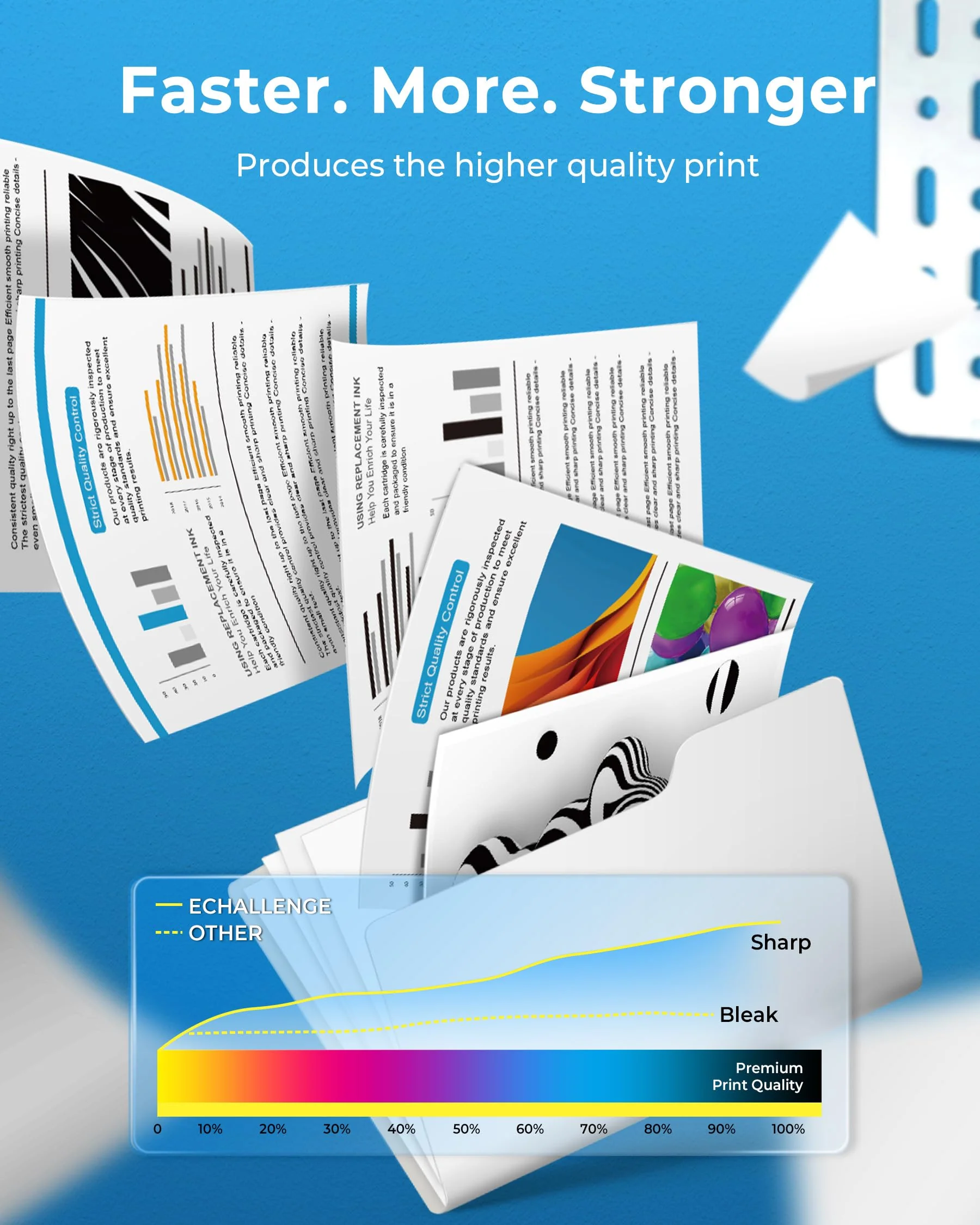ECHALLENGE 304XL für HP 304 Druckerpatronen Ersatz 304 XL Multipack für HP Envy 5030 5032 5000 DeskJet 2600 2620 2630 3750 3760 5010 5032 3720 5020 3762 2633 3730 3733 (1Schwarz 1Farbe,2-Pack) - Image 5