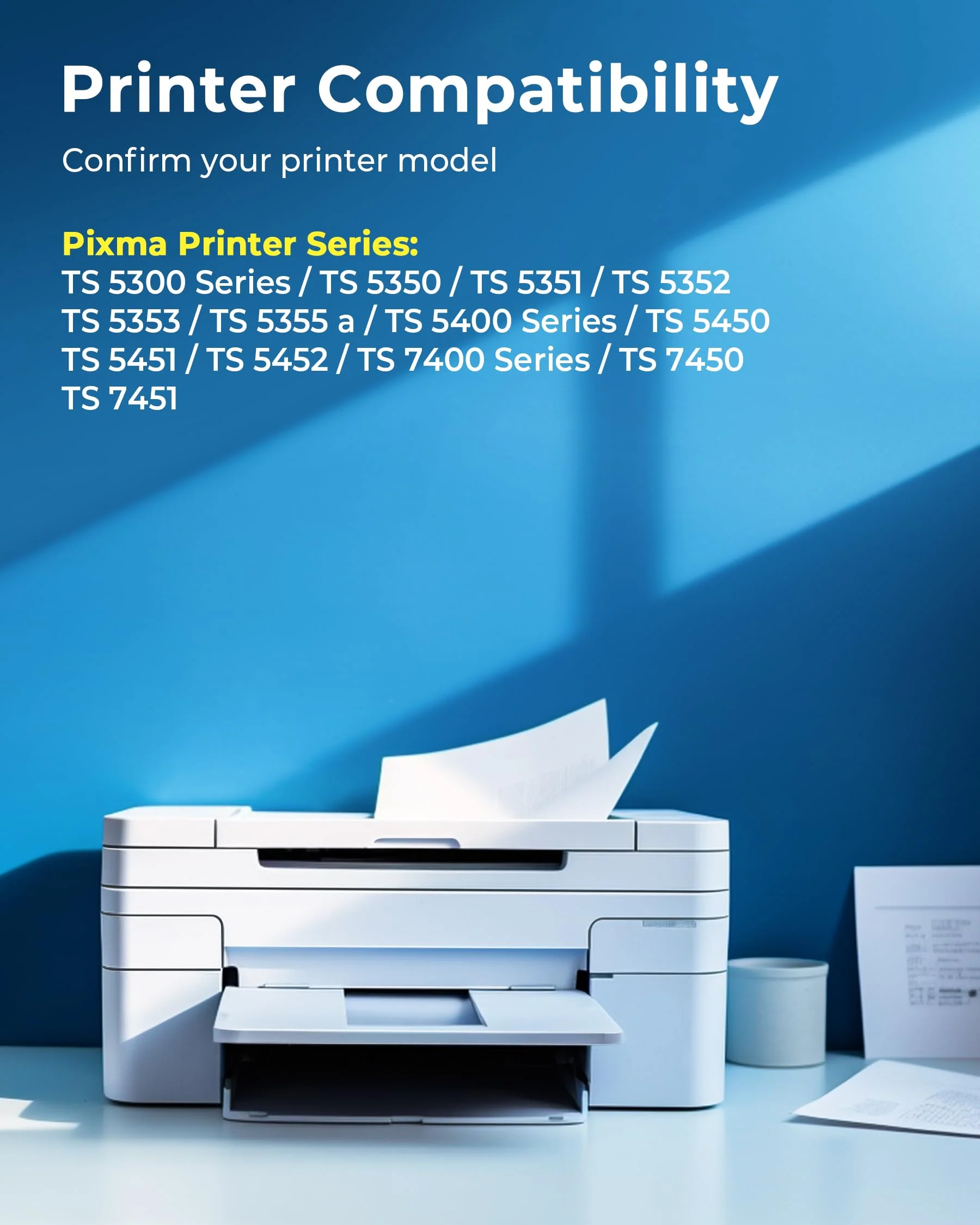 ECHALLENGE PGI-560 XL CLI-561 XL Multipack Tintenpatrone für Canon 560XL 561XL für Pixma TS5350 TS5351 TS5352 TS5353 TS7450 TS7451 (Schwarz, Farbe, 2er-Pack) - Image 2