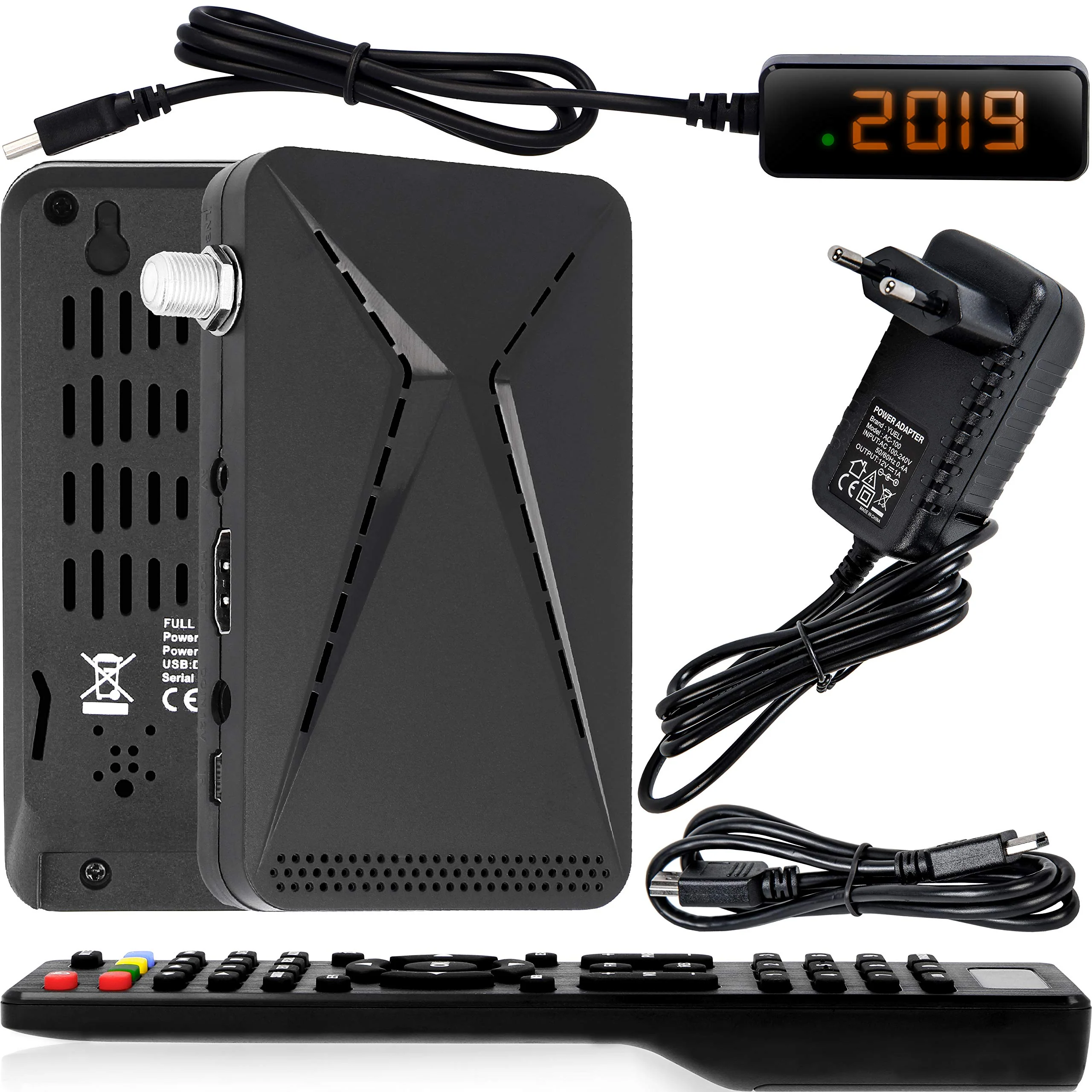 Echosat OM-26100 Mini Sat Receiver -DVB S/S2 Satelliten Receiver ✓Full HD ✓1080 P ✓HDMI ✓2 x USB 2.0 ✓HDTV [Digital Satelliten Receiver] (Astra Hotbird Türksat )-Schwarz - Image 2