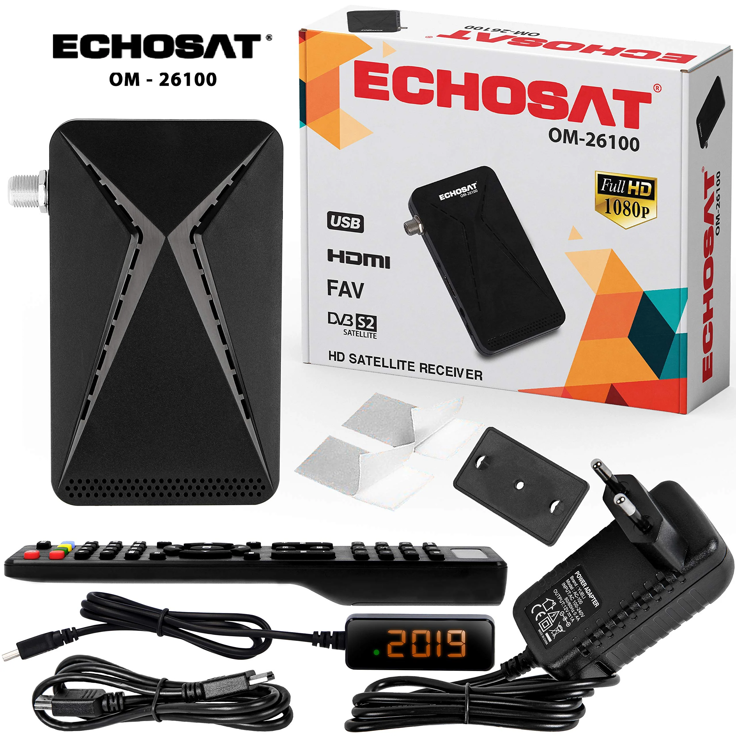 Echosat OM-26100 Mini Sat Receiver -DVB S/S2 Satelliten Receiver ✓Full HD ✓1080 P ✓HDMI ✓2 x USB 2.0 ✓HDTV [Digital Satelliten Receiver] (Astra Hotbird Türksat )-Schwarz - Image 5