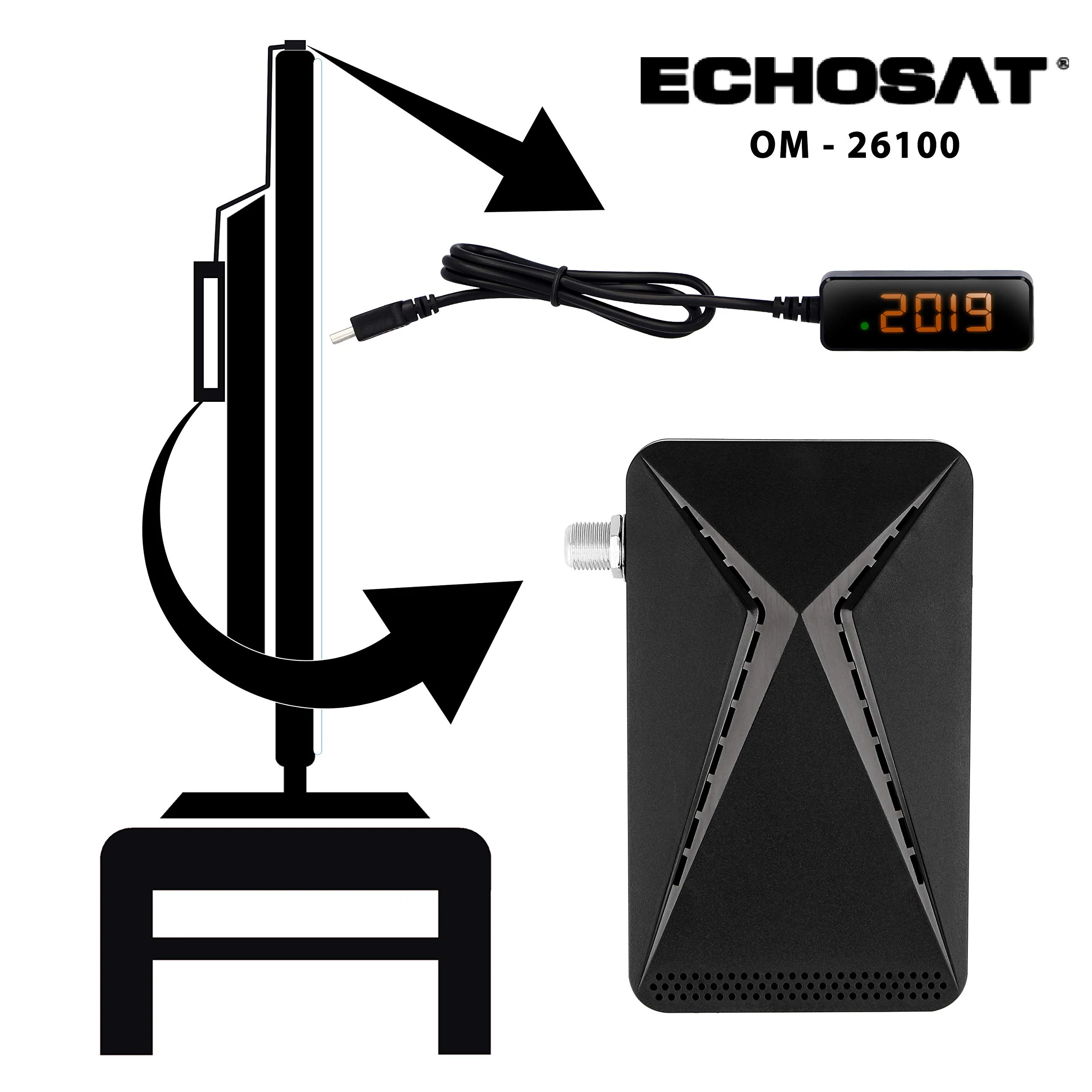 Echosat OM-26100 Mini Sat Receiver -DVB S/S2 Satelliten Receiver ✓Full HD ✓1080 P ✓HDMI ✓2 x USB 2.0 ✓HDTV [Digital Satelliten Receiver] (Astra Hotbird Türksat )-Schwarz - Image 7