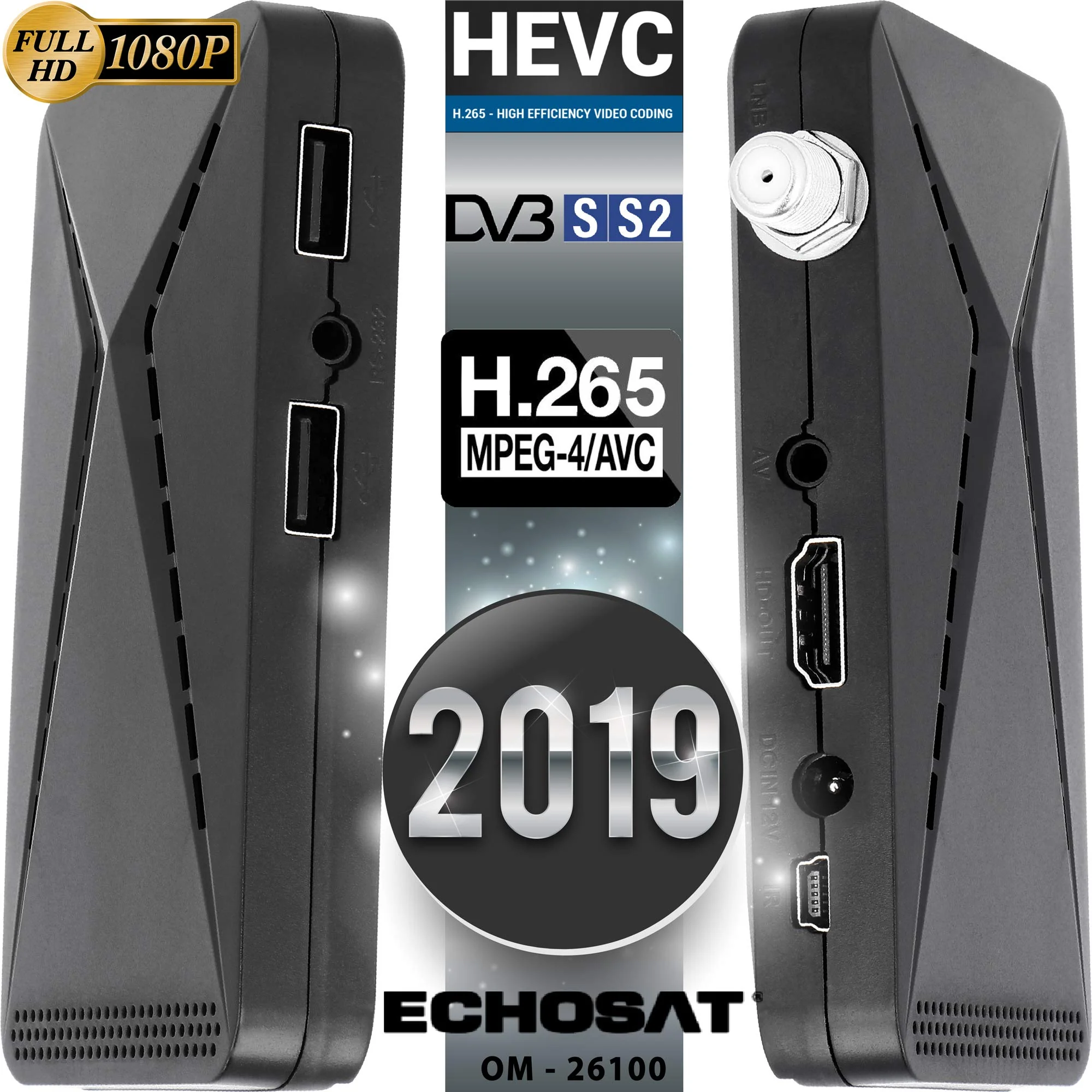 Echosat OM-26100 Mini Sat Receiver -DVB S/S2 Satelliten Receiver ✓Full HD ✓1080 P ✓HDMI ✓2 x USB 2.0 ✓HDTV [Digital Satelliten Receiver] (Astra Hotbird Türksat )-Schwarz - Image 8