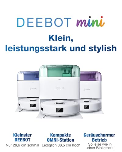 ECOVACS DEEBOT MINI Saugen/Wischen, 9.000 Pa Saugkraft, ZeroTangle 2.0, TrueMapping 2.0, 45 ℃ Heißlufttrocknung, Selbstentleerung, intelligente Tiefenreinigung, Selbstreinigung per Knopfdruck, Grün - Image 2