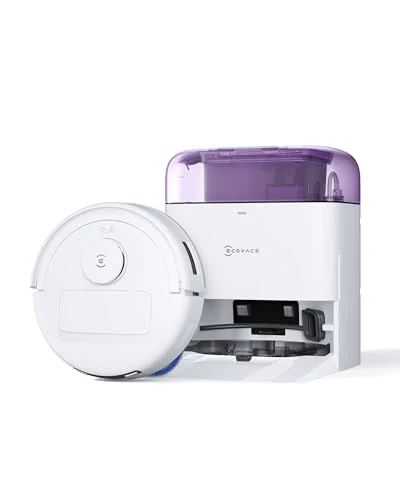 ECOVACS DEEBOT MINI Saugen/Wischen, 9.000 Pa Saugkraft, ZeroTangle 2.0, TrueMapping 2.0, 45 ℃ Heißlufttrocknung, Selbstentleerung, intelligente Tiefenreinigung, Selbstreinigung per Knopfdruck, Lila