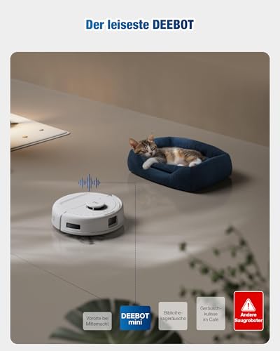 ECOVACS DEEBOT MINI Saugen/Wischen, 9.000 Pa Saugkraft, ZeroTangle 2.0, TrueMapping 2.0, 45 ℃ Heißlufttrocknung, Selbstentleerung, intelligente Tiefenreinigung, Selbstreinigung per Knopfdruck, Lila - Image 4