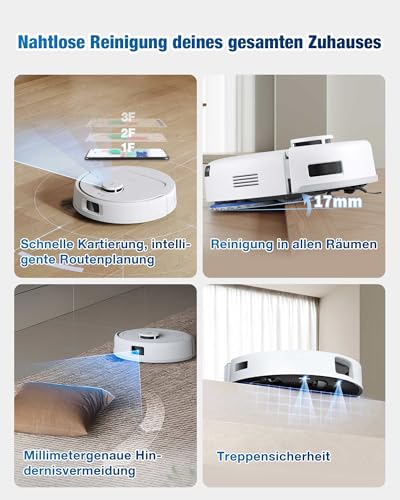 ECOVACS DEEBOT MINI Saugen/Wischen, 9.000 Pa Saugkraft, ZeroTangle 2.0, TrueMapping 2.0, 45 ℃ Heißlufttrocknung, Selbstentleerung, intelligente Tiefenreinigung, Selbstreinigung per Knopfdruck, Lila - Image 7