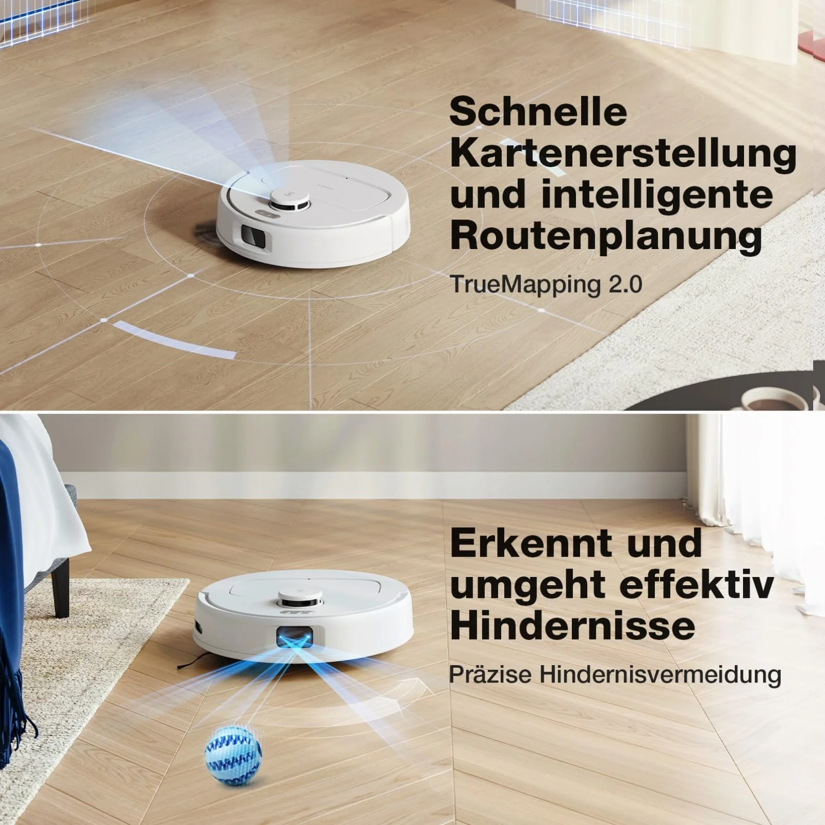 ECOVACS DEEBOT N30 PRO Omni Saugroboter mit Wischfunktion, 10.000 Pa Saugleistung, ZeroTangle 2.0-Technologie, TruEdge Kantenreinigung, 60℃ Heißwasser Wischmopp Reinigung, Heißlufttrocknung,Weiß - Image 8