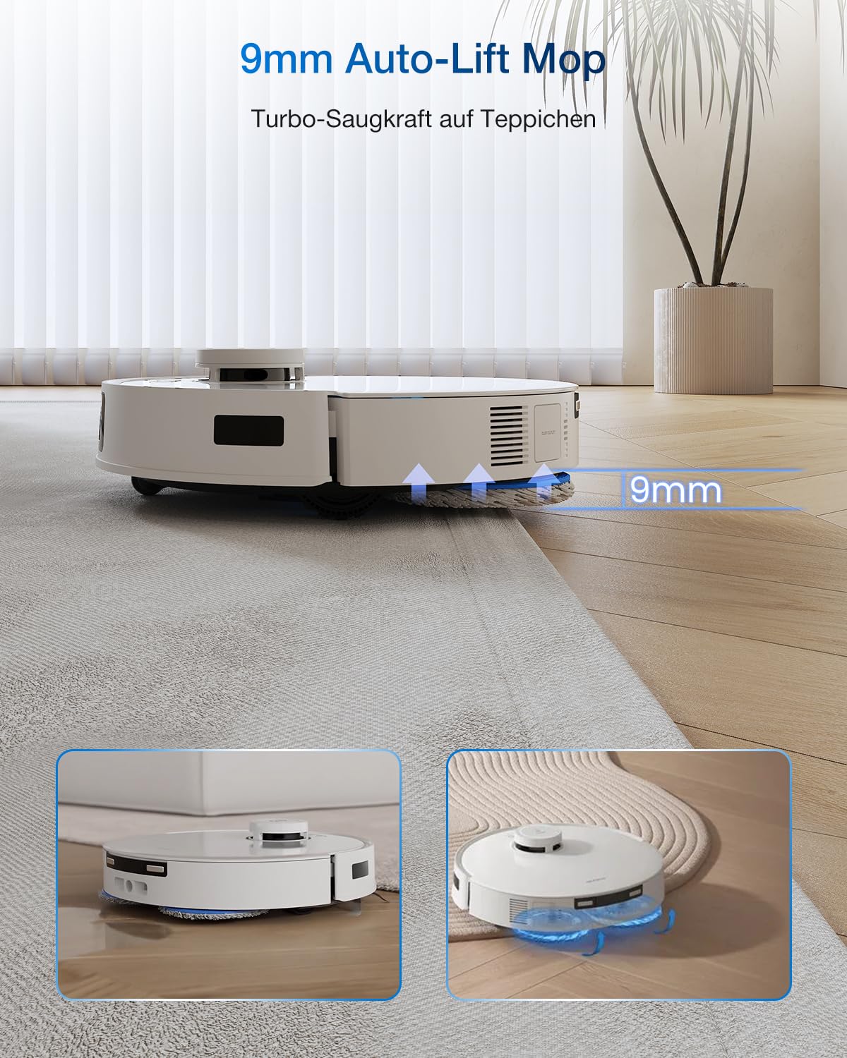 ECOVACS DEEBOT T30C Pro Omni GEN 2 Saugroboter mit Wischfunktion, 15400Pa Saugkraft, Auto-Entleerung, Heißlufttrocknung, 200min Laufzeit, Ideal für Tierhaare & Teppiche(T30C PRO Iteration) - Image 4