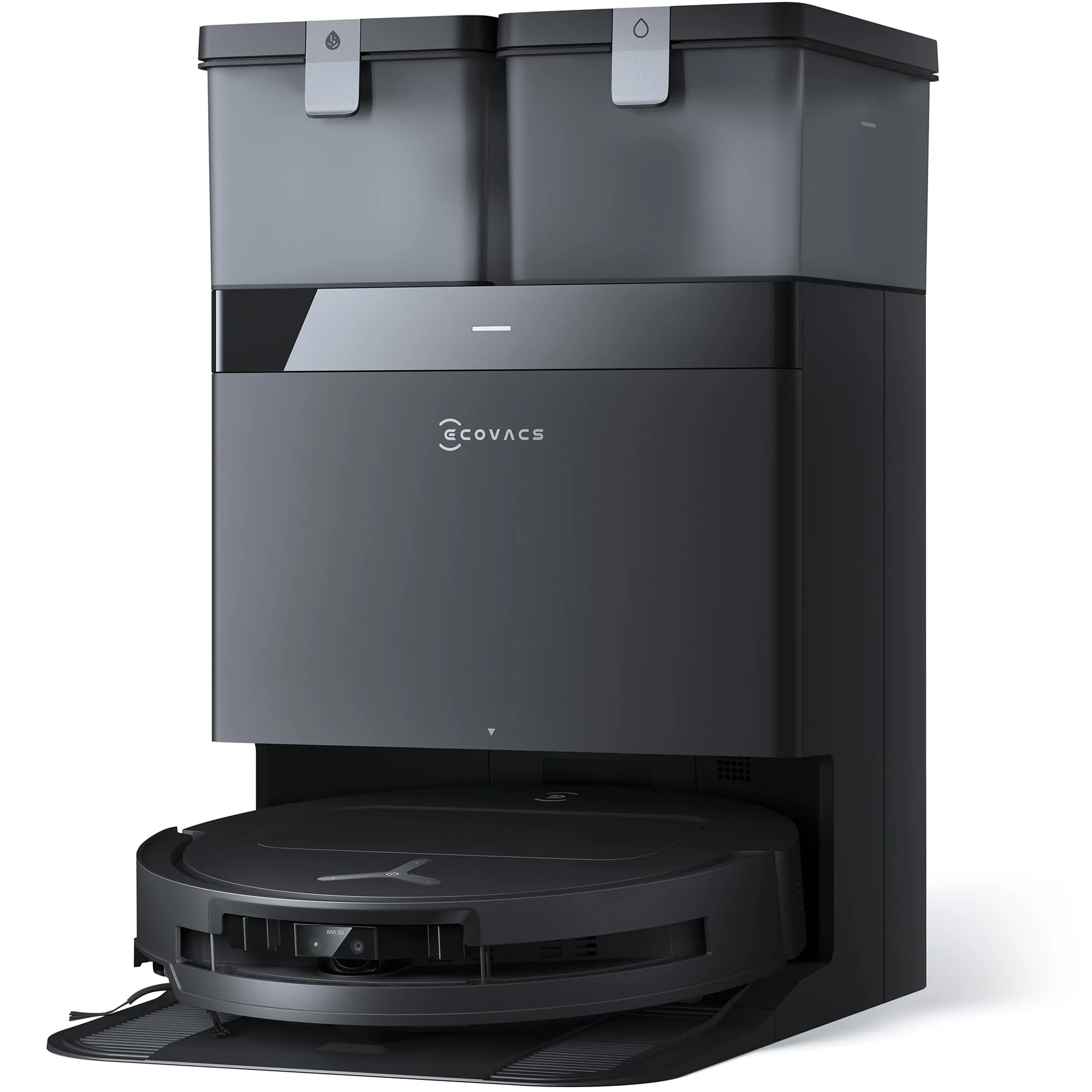 ECOVACS DEEBOT T50 OMNI Gen2 Saugroboter mit Wischfunktion, 21.000 Pa, Ausziehbare Seitenbürste und Mopp, ZeroTangle 2.0, Moppwäsche mit 75°C heißem Wasser, All-in-One Station, ultradünn 81 mm,Schwarz