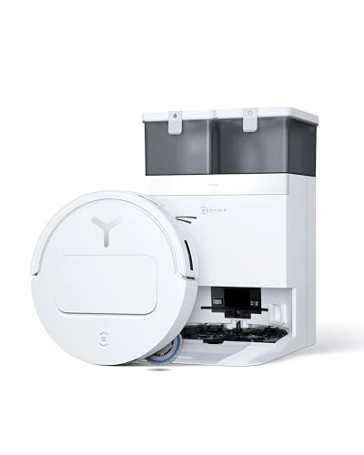 ECOVACS DEEBOT T50 Omni Gen3 Saugroboter mit Wischfunktion, 25.000 Pa, ZeroTangle 3.0, AIVI 3D 2.0, All-in-One-Omni-Station, Reinigung des Mopps bei 75 °C, ultraflache 81 mm, Mattweiß