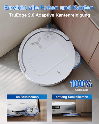 ECOVACS DEEBOT T50 Omni Gen3 Saugroboter mit Wischfunktion, 25.000 Pa, ZeroTangle 3.0, AIVI 3D 2.0, All-in-One-Omni-Station, Reinigung des Mopps bei 75 °C, ultraflache 81 mm, Mattweiß - Image 3