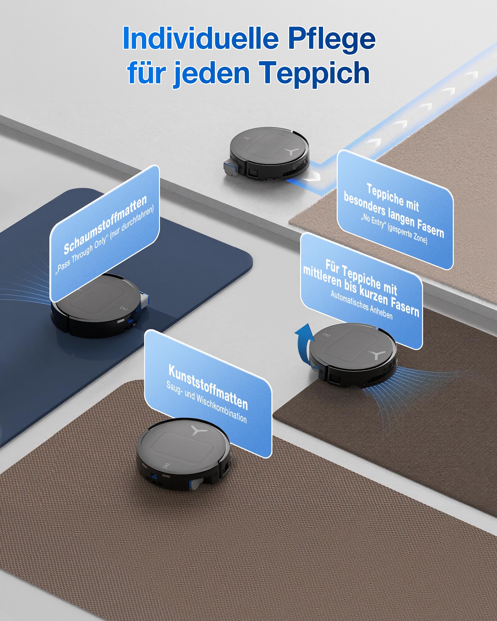 ECOVACS DEEBOT T80 Omni Saugroboter mit Wischfunktion, 18.000 Pa, OZMO Roller Wischwalze mit kontinuierlicher Frischwasser-Selbstreinigung, ZeroTangle 3.0,Moppwäsche mit 40-75℃ heißem Wasser, Schwarz - Image 3