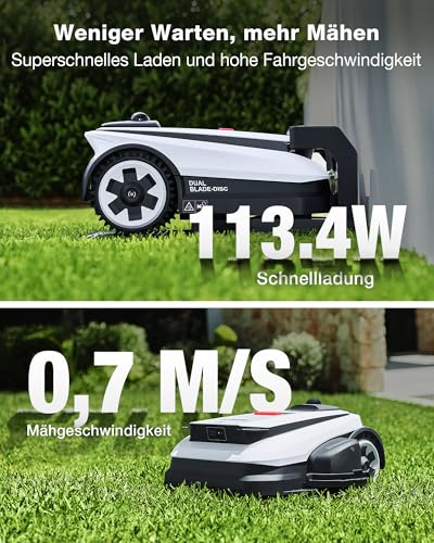 ECOVACS GOAT A1600 LiDAR PRO Care Kit Mähroboter ohne Begrenzungskabel, 1.600 m², 360° Dual-LiDAR-Navigation, automatische Kartierung, KI-3D-Hindernisvermeidung, superschnelles Laden, 50 % Steigung - Image 6