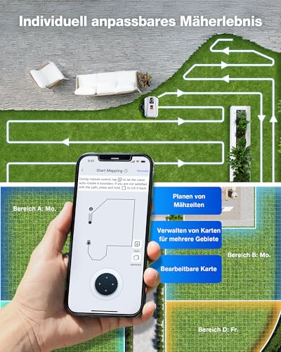 ECOVACS Goat A1600 LiDAR PRO Mähroboter-Set (inklusive Garage), 1600 m², 360° Dual-LiDAR-Navigation, automatische Kartierung, KI-3D-Hindernisvermeidung, Superschnelles Laden, 50% Steigung - Image 11