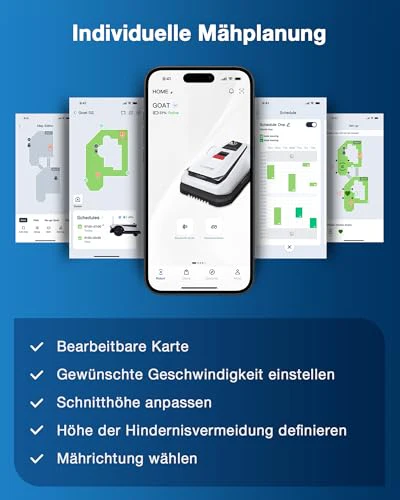 ECOVACS Goat A3000 LiDAR Mähroboter ohne Begrenzungskabel, 3000 m², Dual-LiDAR Navigation, 330 mm Schnittbreite, Rasenmäher Roboter, 45 min Schnellladung, 100W Schnitteistung, präzises Kantenmähen - Image 8