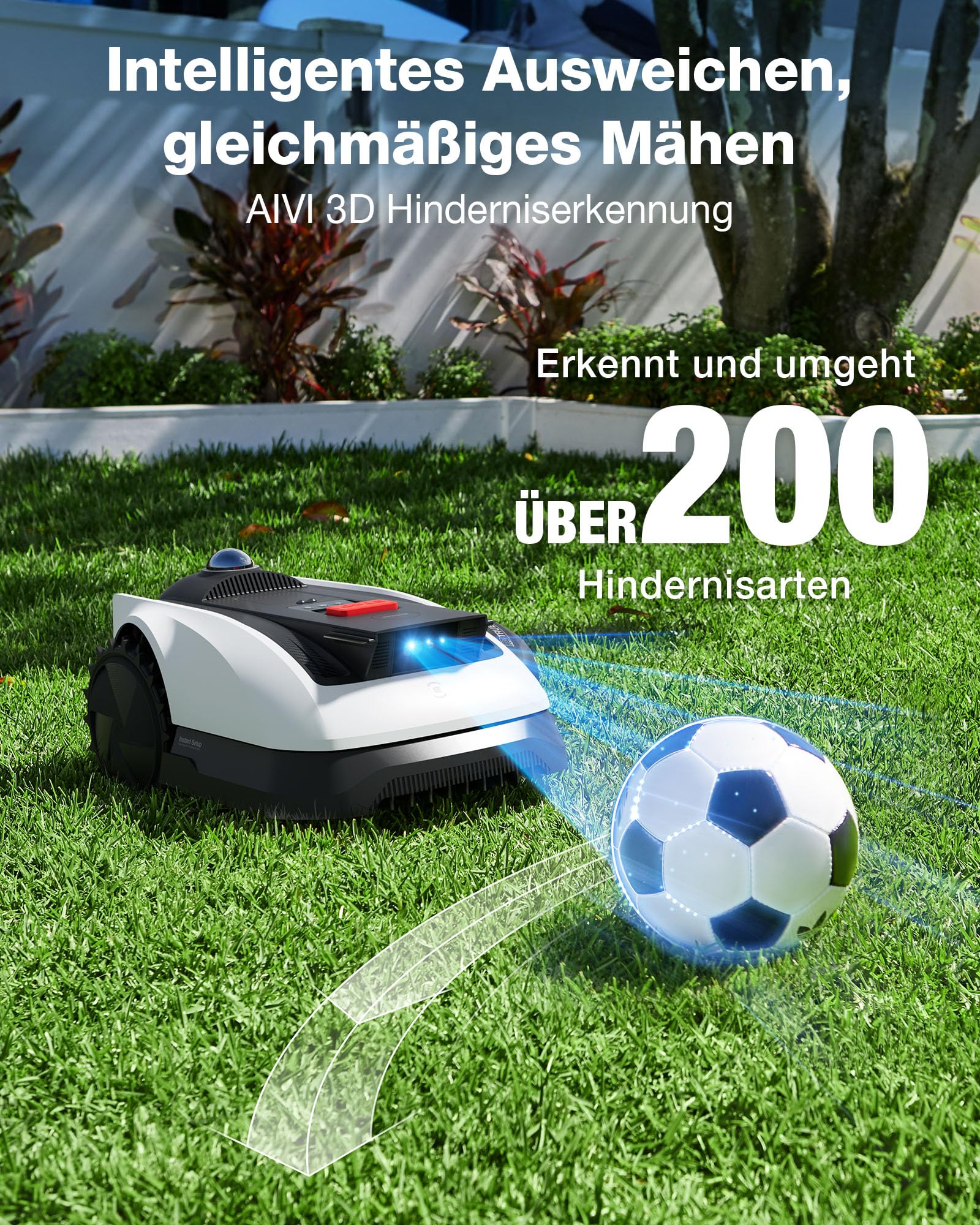 ECOVACS Goat O1200 LiDAR PRO Mähroboter ohne Begrenzungskabel, 1.200 m², 360° Dual-LiDAR-Navigation, automatische Kartierung, KI-3D-Hindernisvermeidung, präzises Kantentrimmen mit TruEdge Trimmer - Image 4
