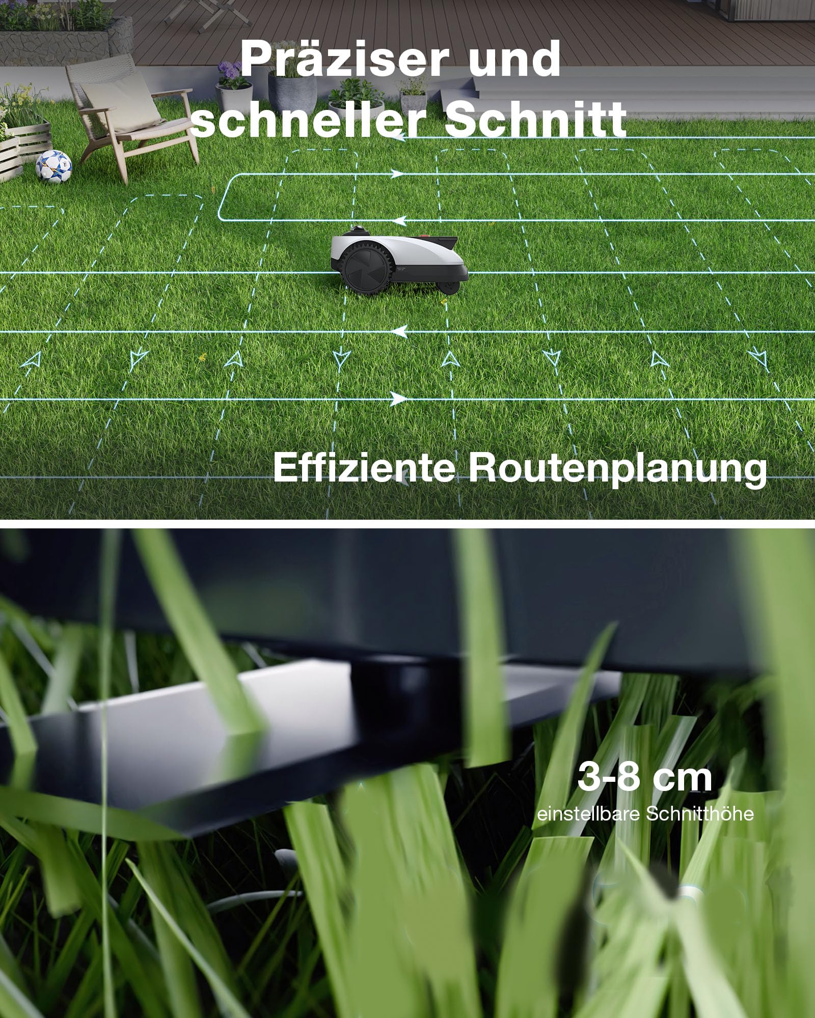 ECOVACS Goat O1200 Mähroboter ohne Begrenzungskabel, 1200 m², 360° Dual-LiDAR-Navigation, Automatische Kartierung, KI-3D-Hindernisvermeidung, Präzises Kantentrimmen (O1200 LiDAR PRO Care Kit) - Image 7